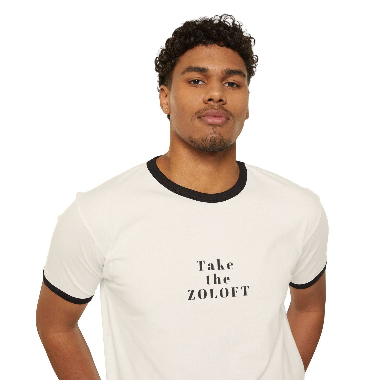 ZOLOFT Unisex Ringer T-Shirt - Retro Style Tee, Mental Health Awareness Gift, Casual Wear - Its Fine, I Am Fine