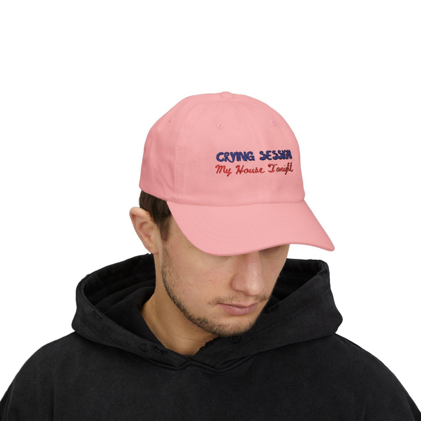 Embroidered Dad Cap - Fun Casual Hat for Summer, Unique Gift for Him, Cool Accessory, Outdoor Festivals, Stylish Summer Cap | Crying - Its Fine, I Am Fine