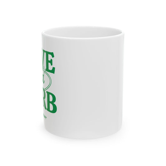Love & Verb Ceramic Mug - Fun Coffee Cup for Writers, Teachers, and Gift Givers, Perfect for Birthdays and Creative Celebrations