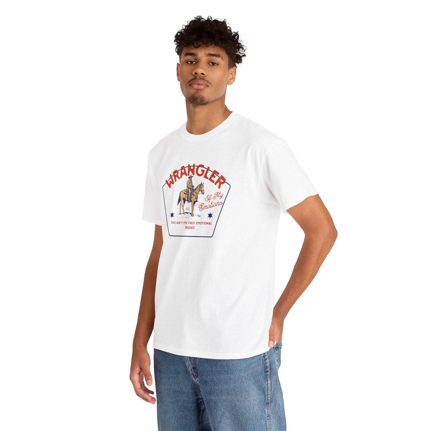 Vintage Wrangler Graphic Unisex T-Shirt – Funny Cowboy Mental Health Tee - Its Fine, I Am Fine