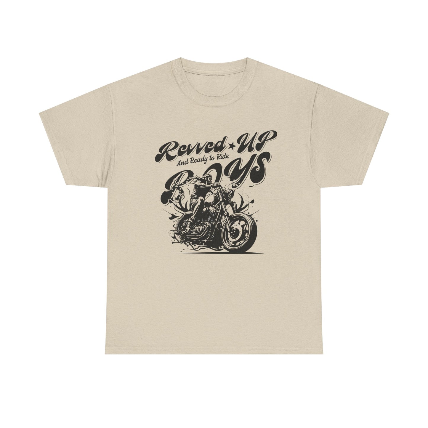 Revv'd Up Motorcycle Tee - Unisex Heavy Cotton Shirt for Riders