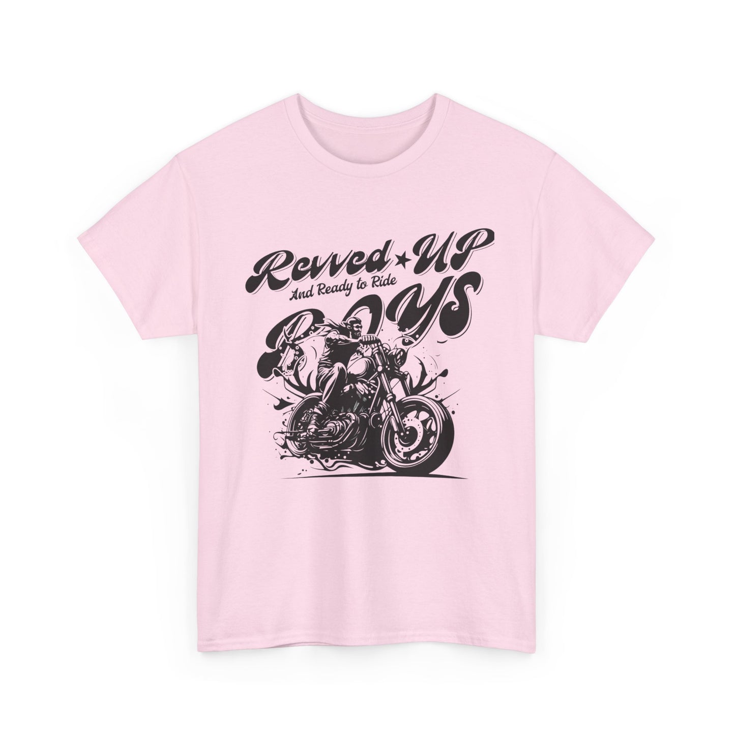 Revv'd Up Motorcycle Tee - Unisex Heavy Cotton Shirt for Riders