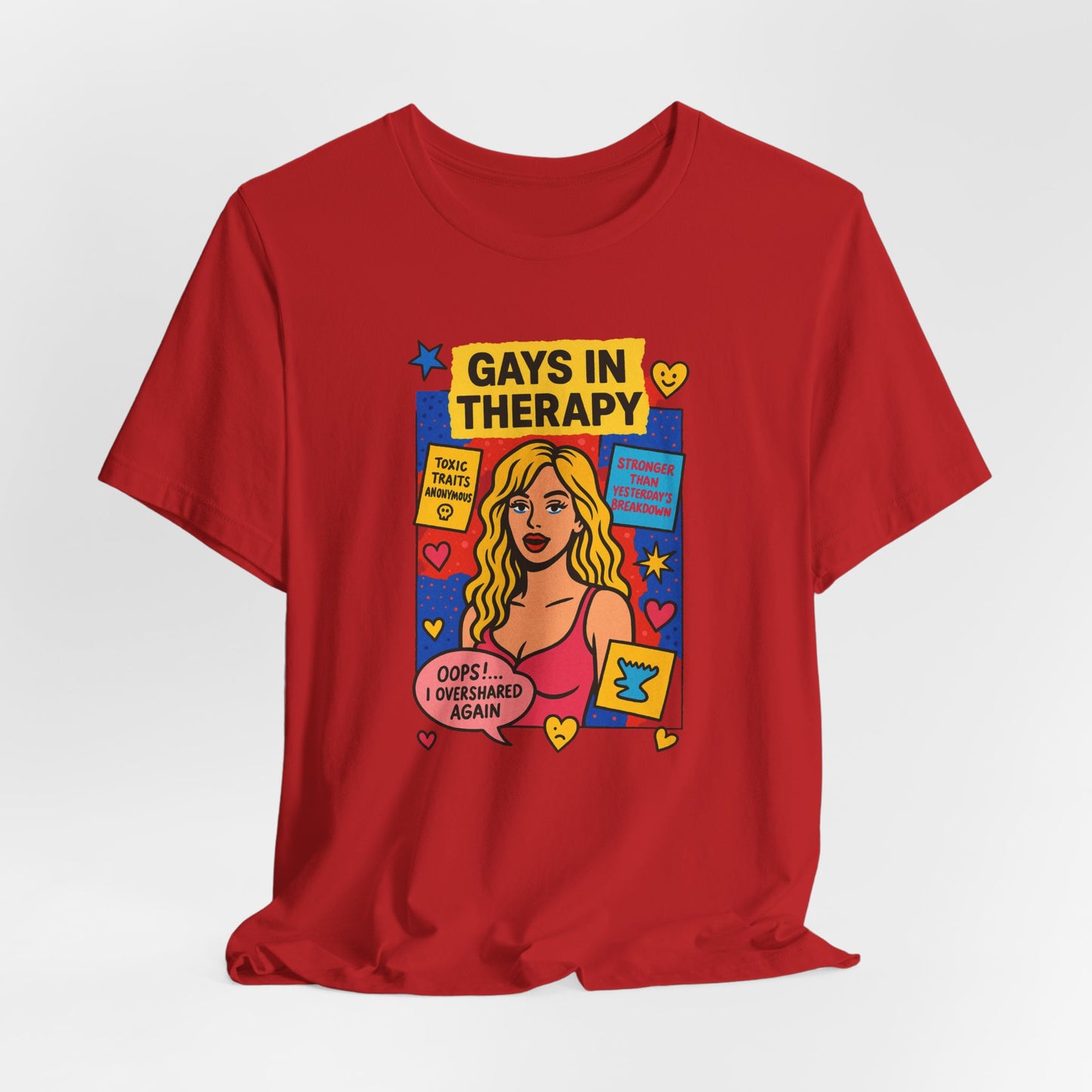 Gays in Therapy Tee, Funny LGBTQ Shirt, Unisex Graphic Tee, Pride Apparel, Therapy Humor Gift, Casual LGBTQ Wear