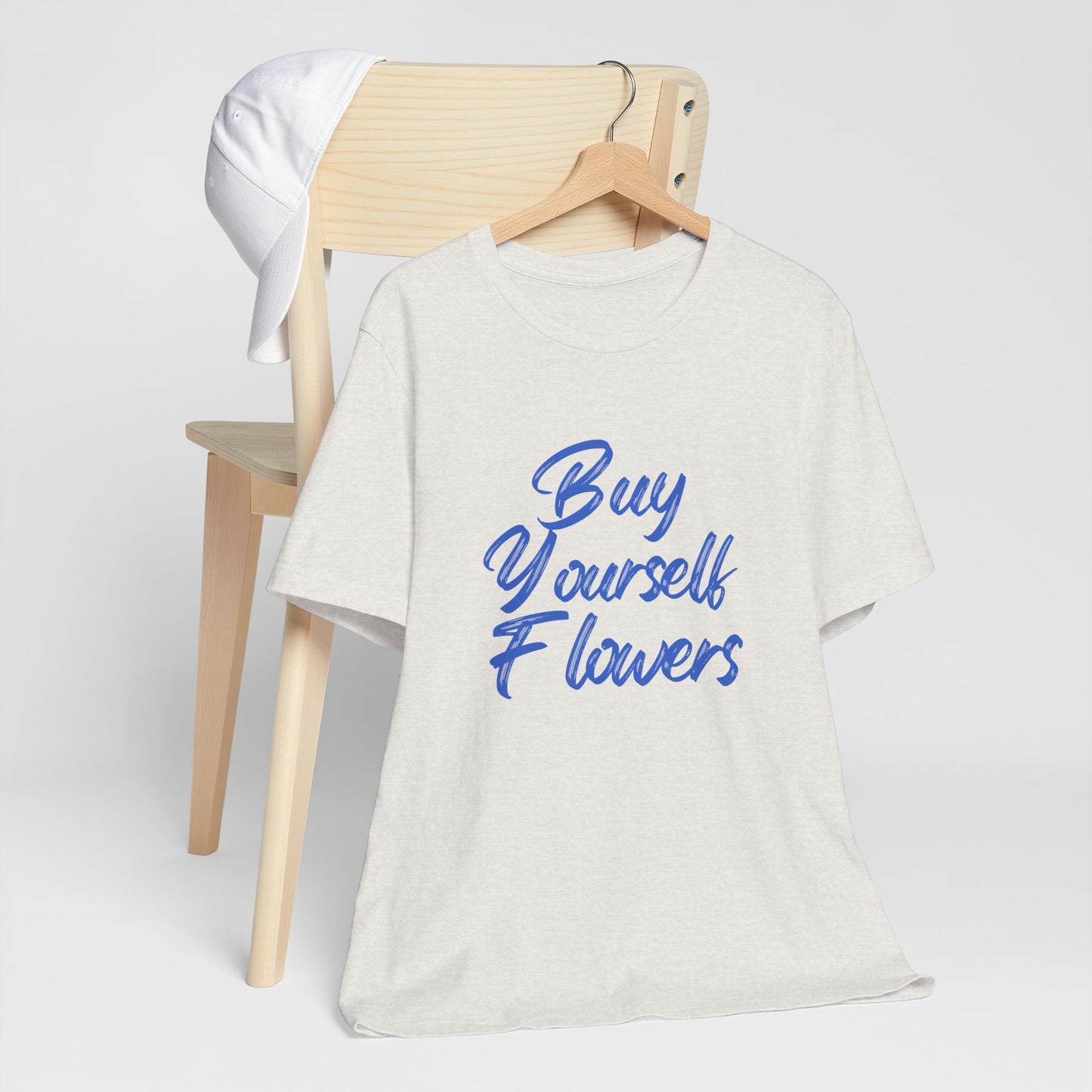 Inspirational Graphic Tee - "Buy Yourself Flowers" Unisex Jersey Short Sleeve Tee