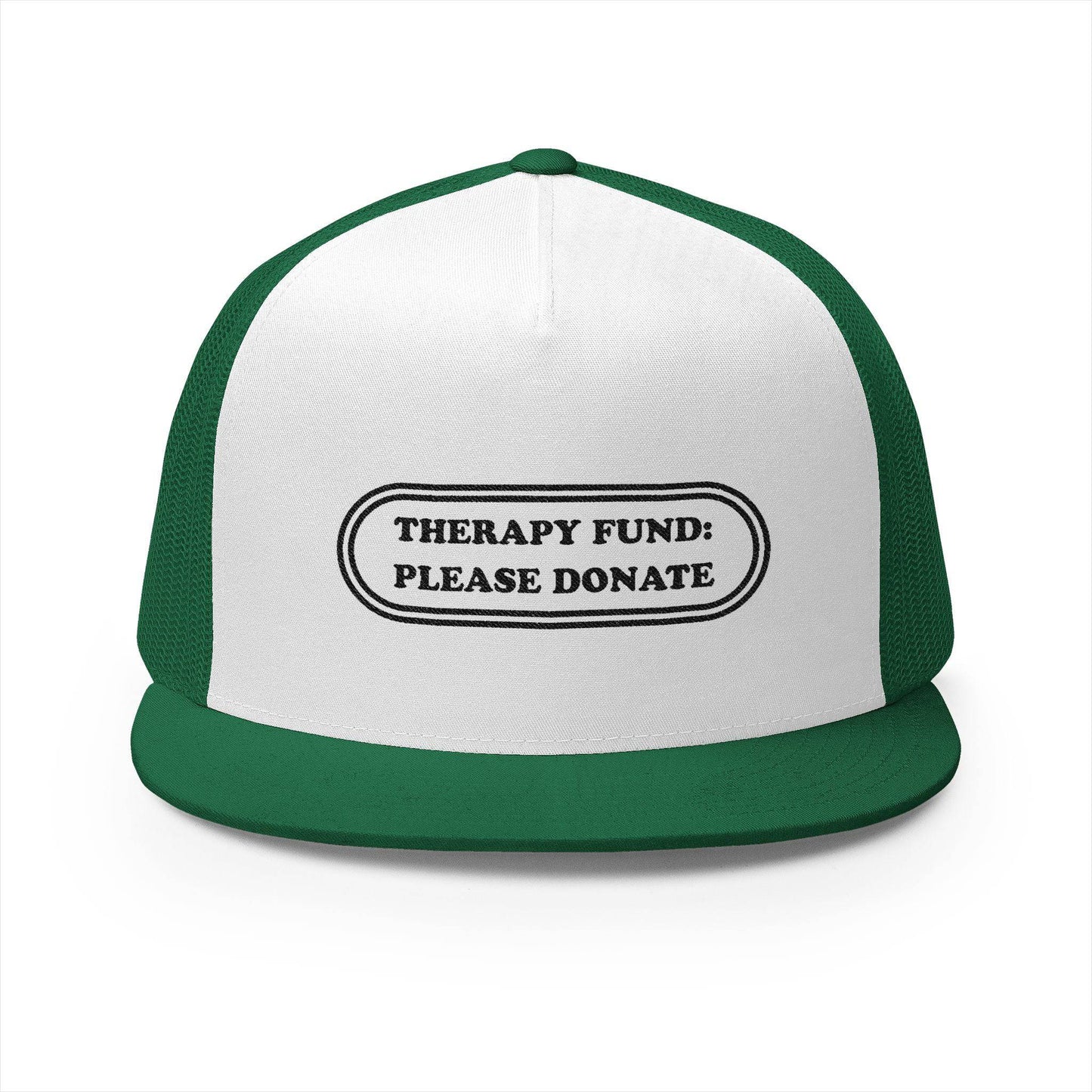 Therapy Fund Trucker Cap - Fun Supportive Embroidered Hat - Its Fine, I Am Fine