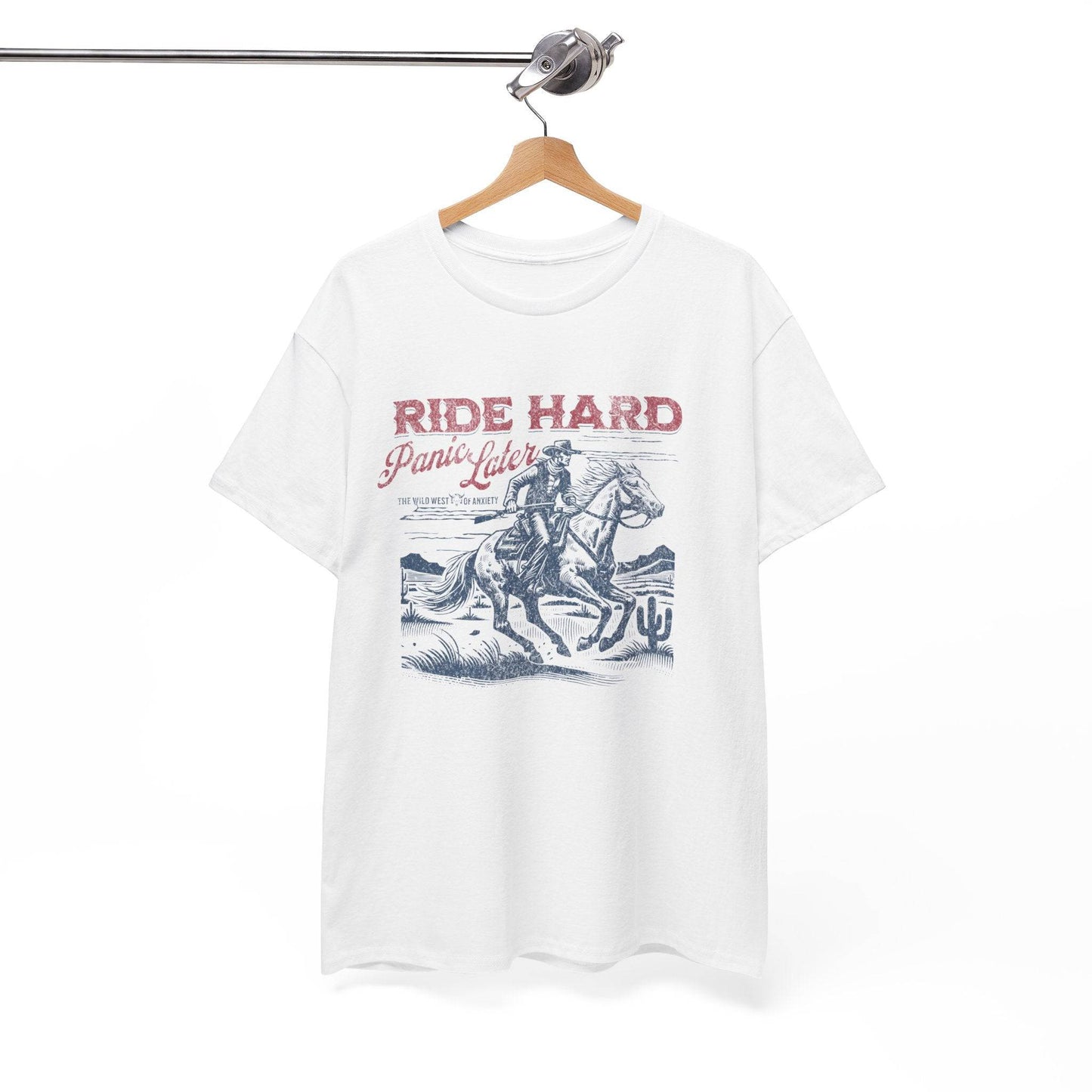 Ride Hard Graphic Tee – Unisex Western Cowboy Shirt for Bold & Free Spirits - Its Fine, I Am Fine