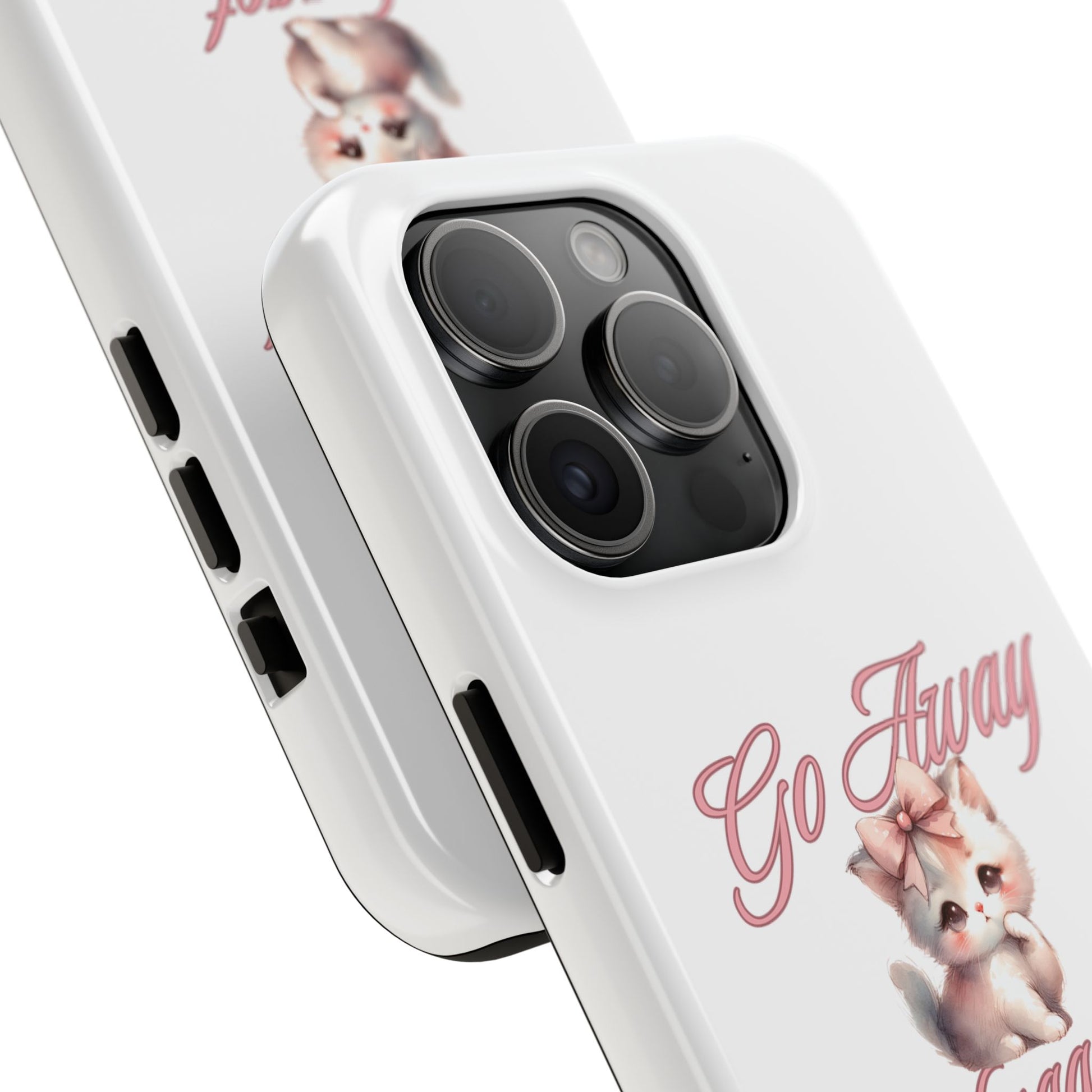 Cute Cat Tough Phone Case - Go Away Design - Its Fine, I Am Fine
