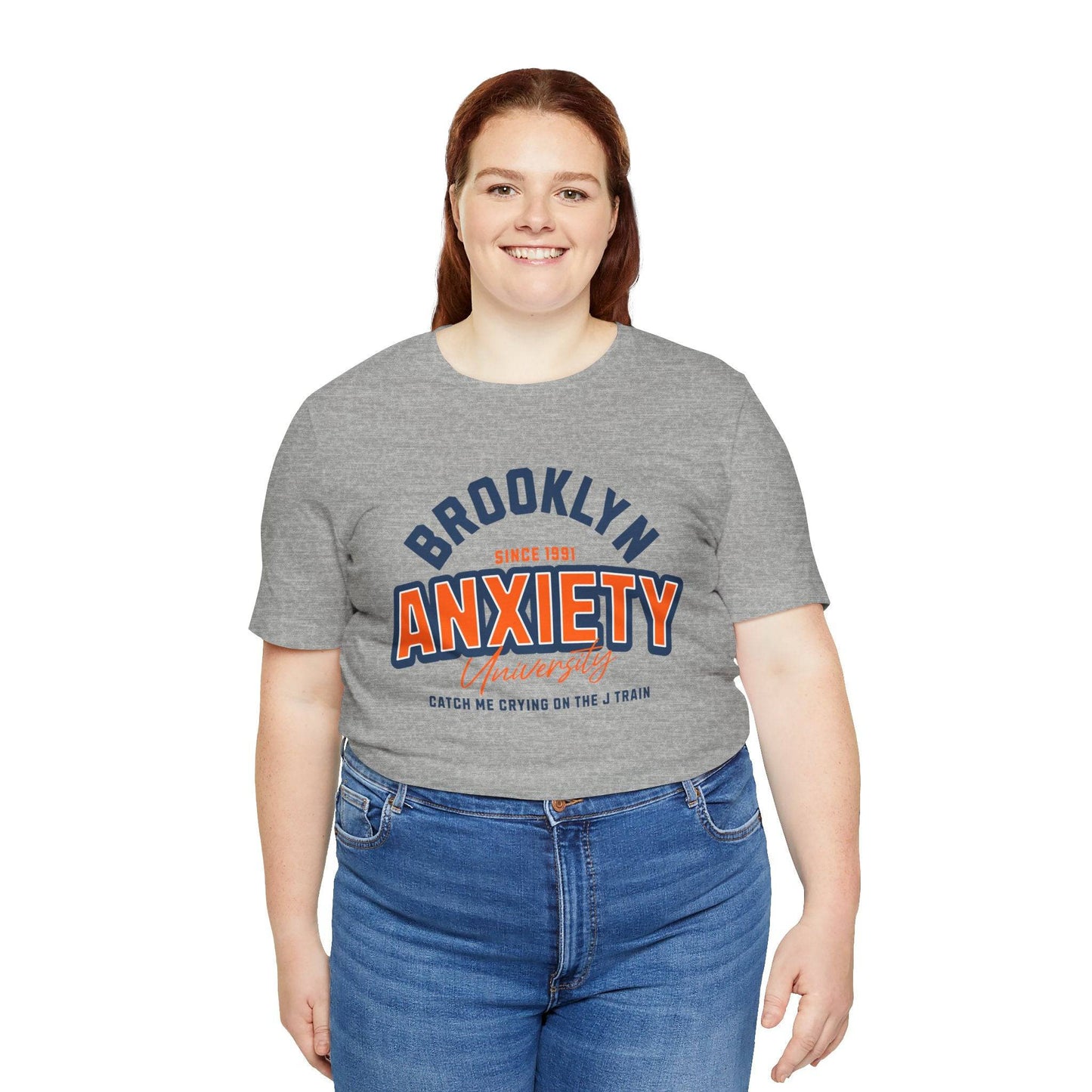 Brooklyn Anxiety University Vintage Unisex T-Shirt – Retro Graphic Tee - Its Fine, I Am Fine