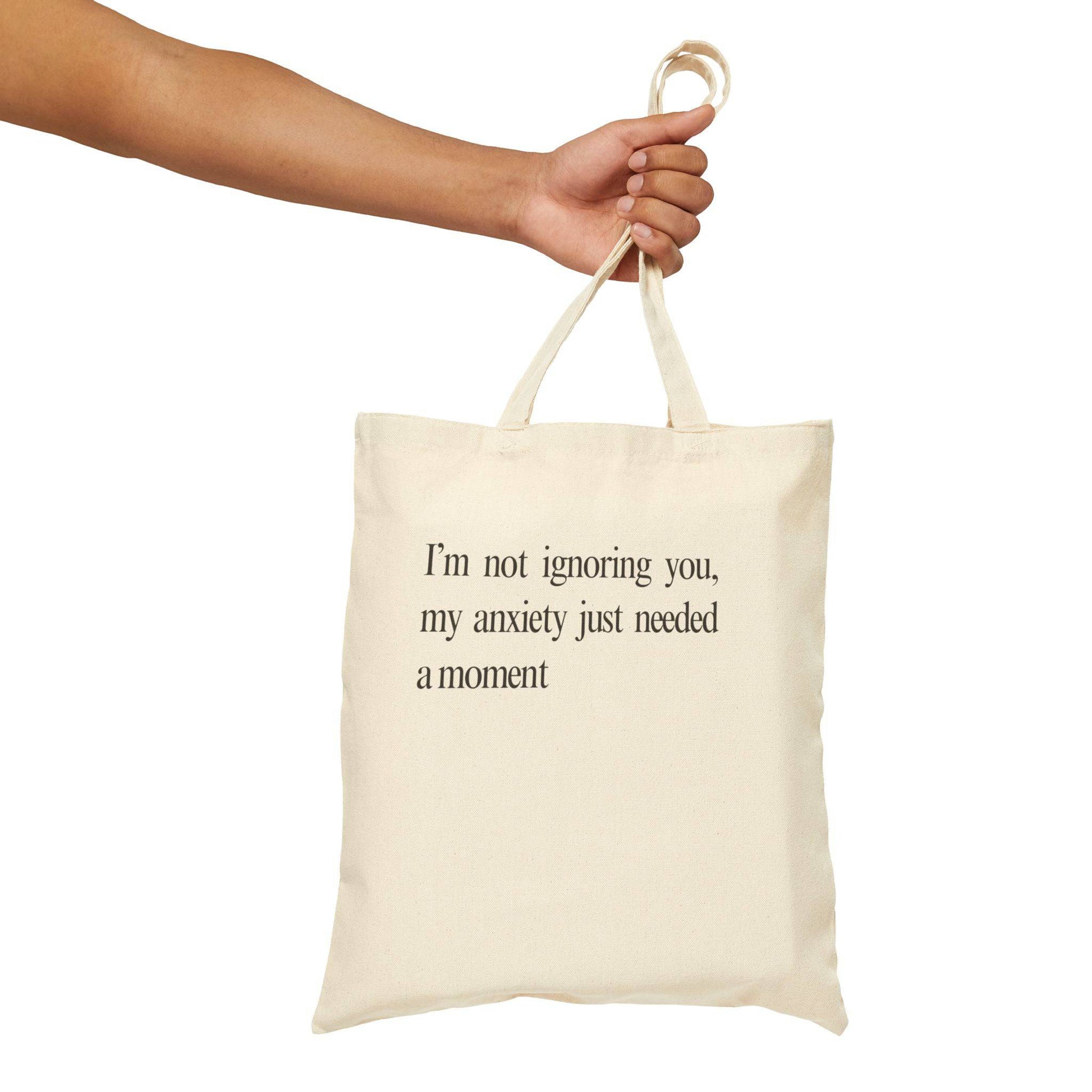 Anxiety Cotton Canvas Tote Bag - Its Fine, I Am Fine