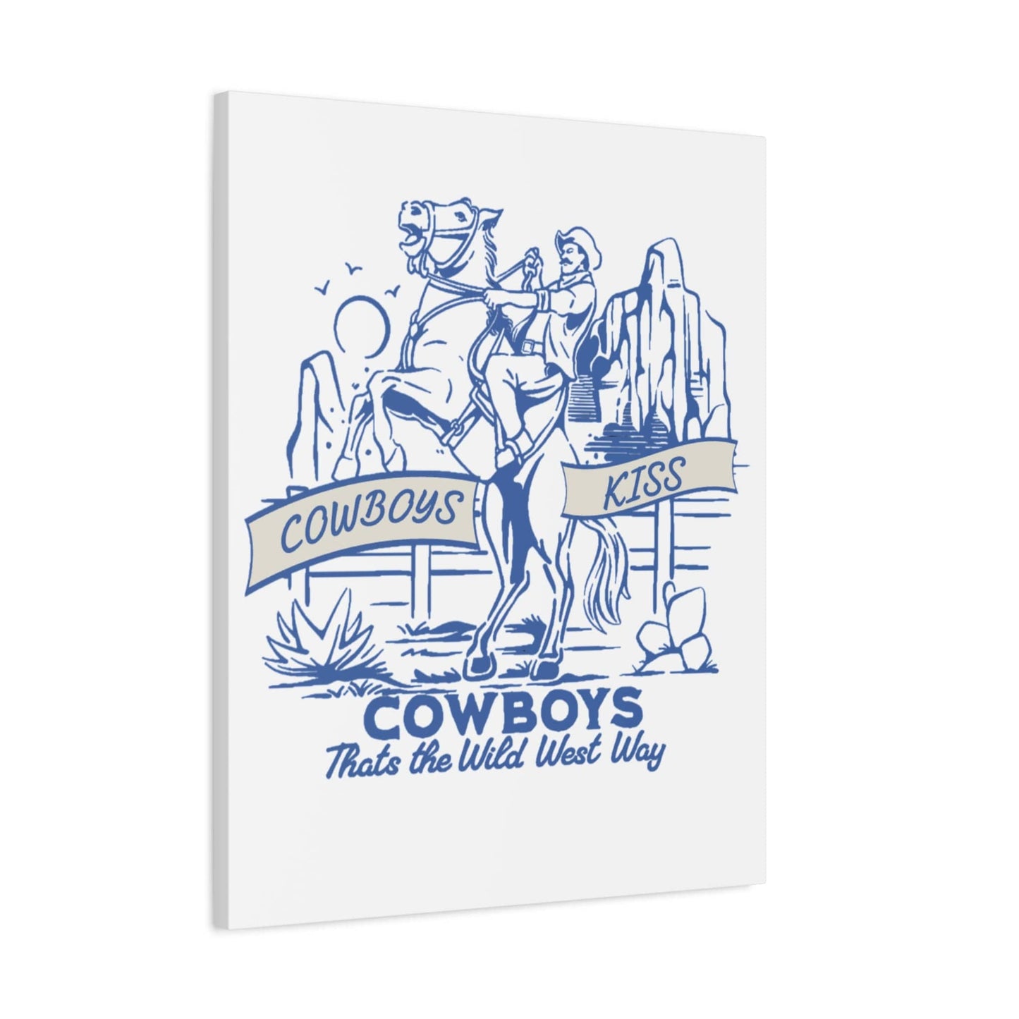 Cowboys Kiss Canvas Art - Western Decor for Cowboy Lovers - Its Fine, I Am Fine