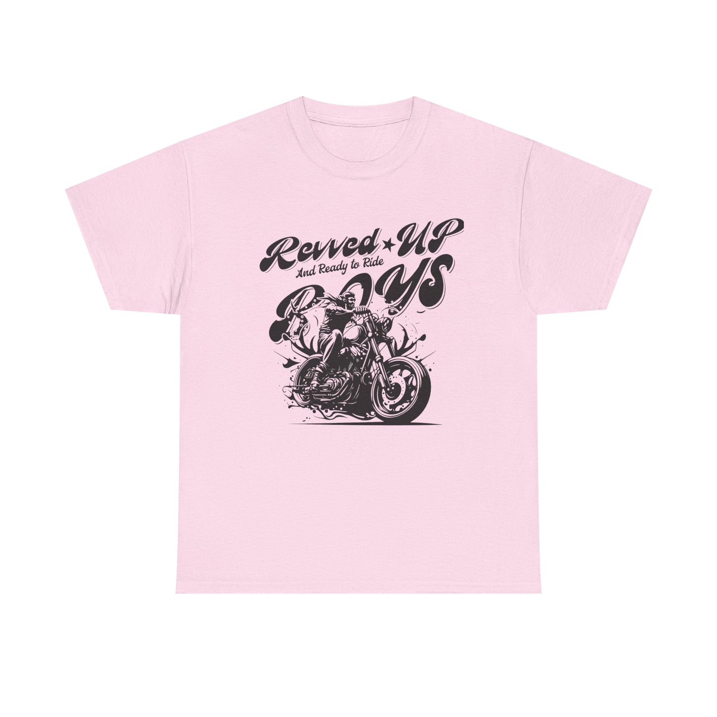 Revv'd Up Motorcycle Tee - Unisex Heavy Cotton Shirt for Riders