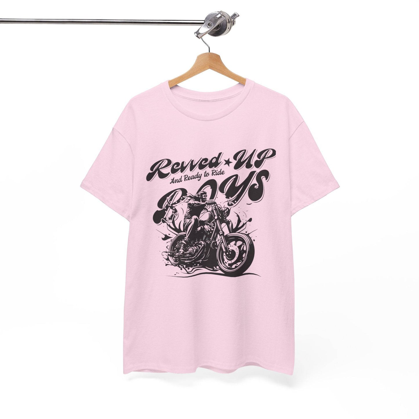 Revv'd Up Motorcycle Tee - Unisex Heavy Cotton Shirt for Riders - Its Fine, I Am Fine
