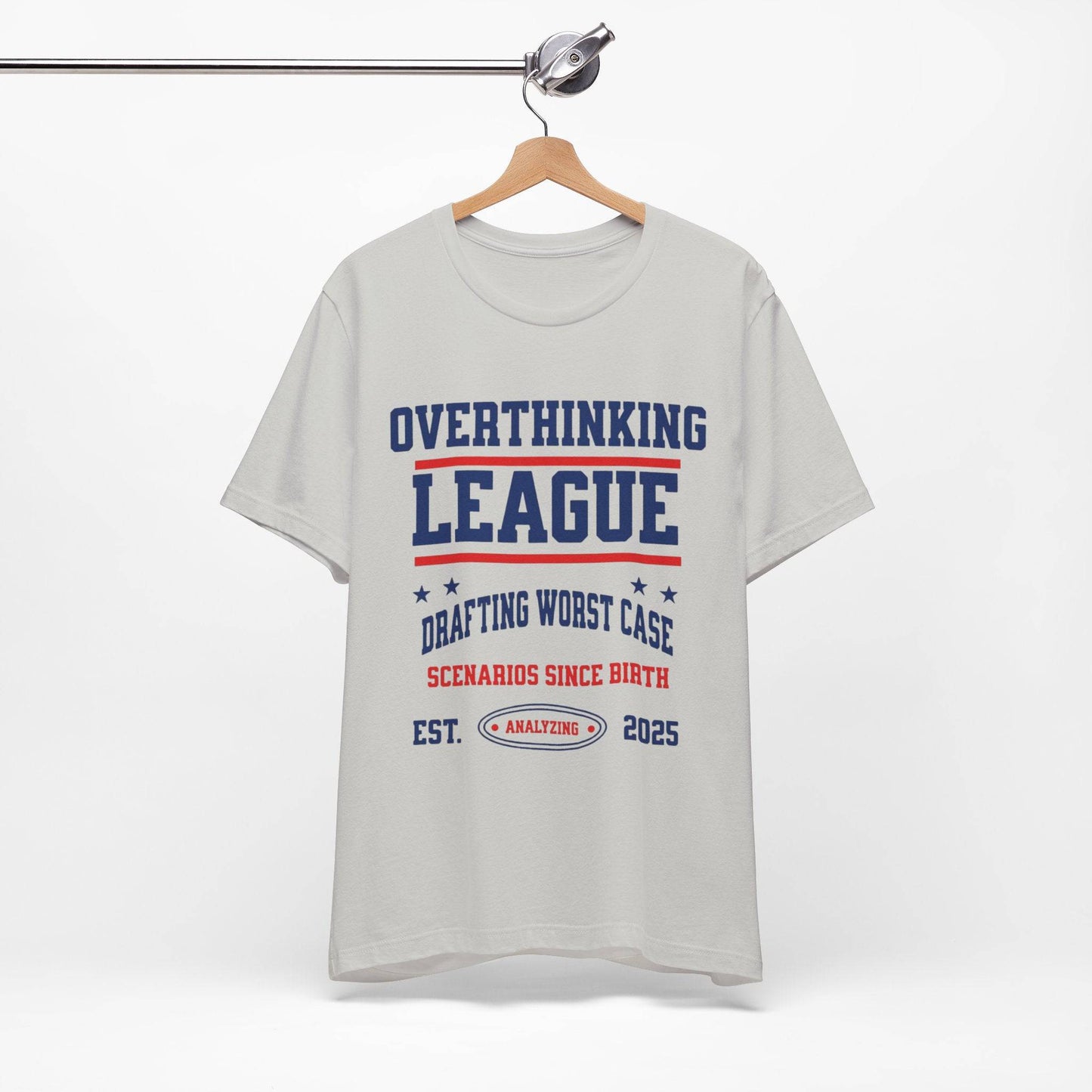 Overthinking League Unisex Jersey Tee - Analyzing Since 2025 - Its Fine, I Am Fine
