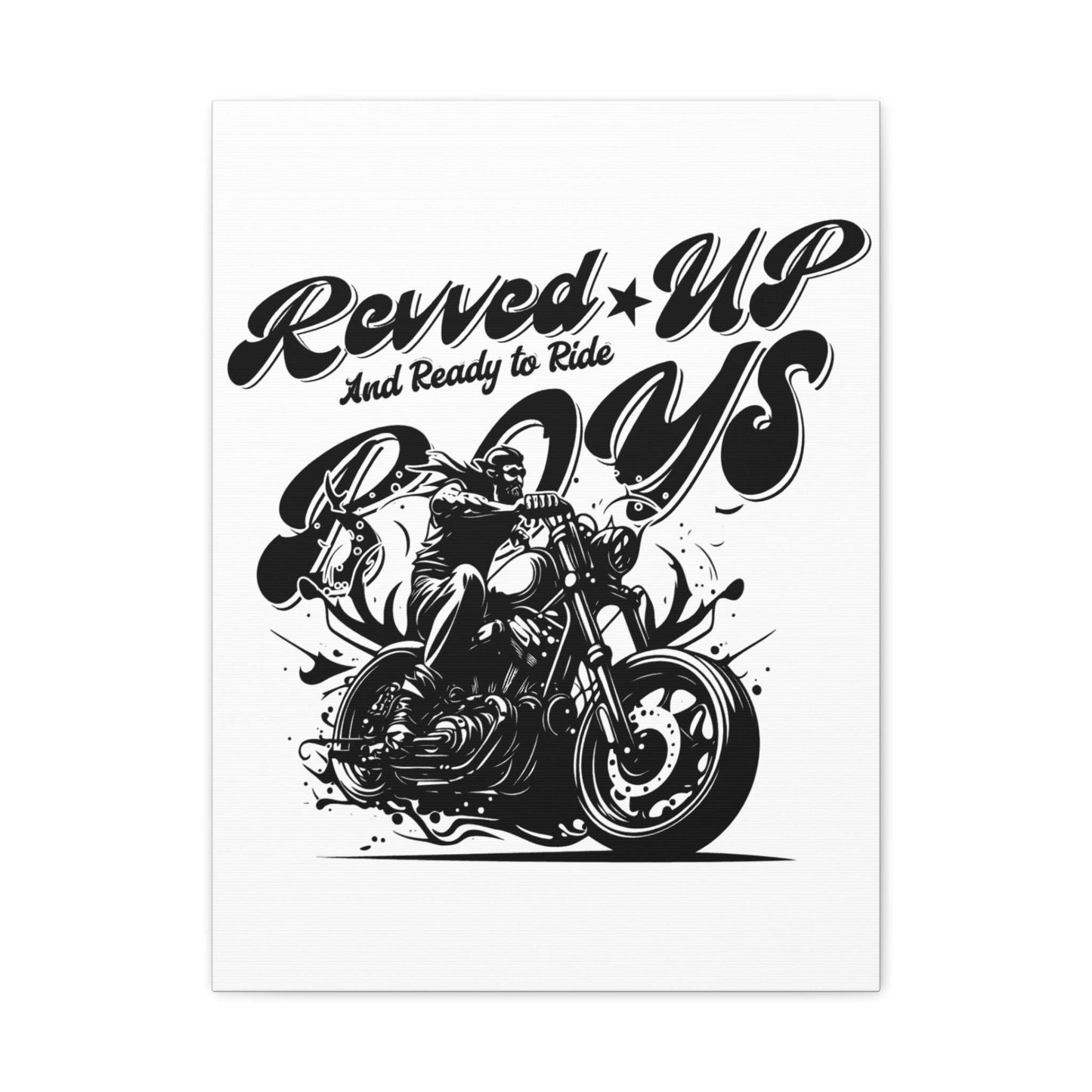 Motorcycle Art Canvas - Revved Up Boys - Biker Wall Decor - Its Fine, I Am Fine