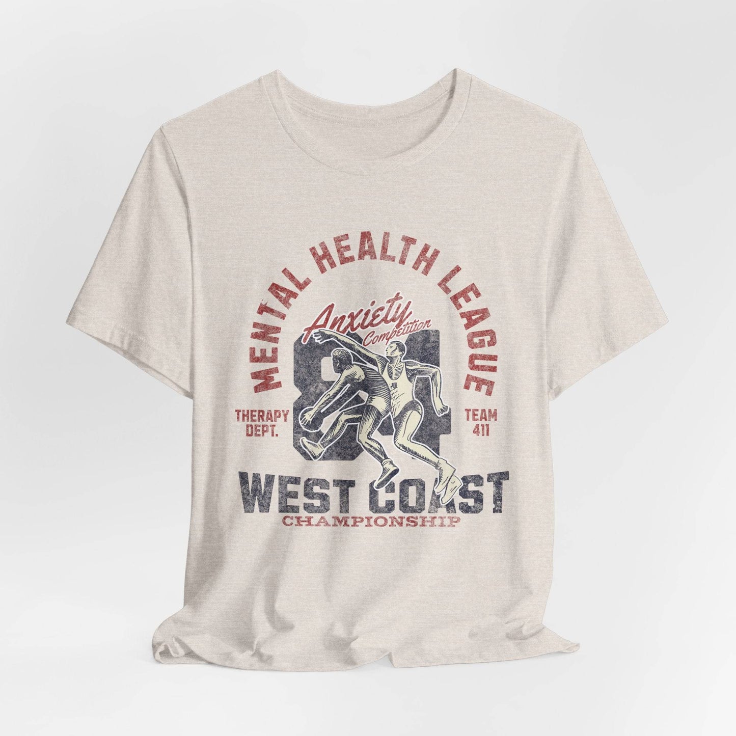 Mental Health League Unisex Tee – Anxiety Therapy Support Shirt - Its Fine, I Am Fine