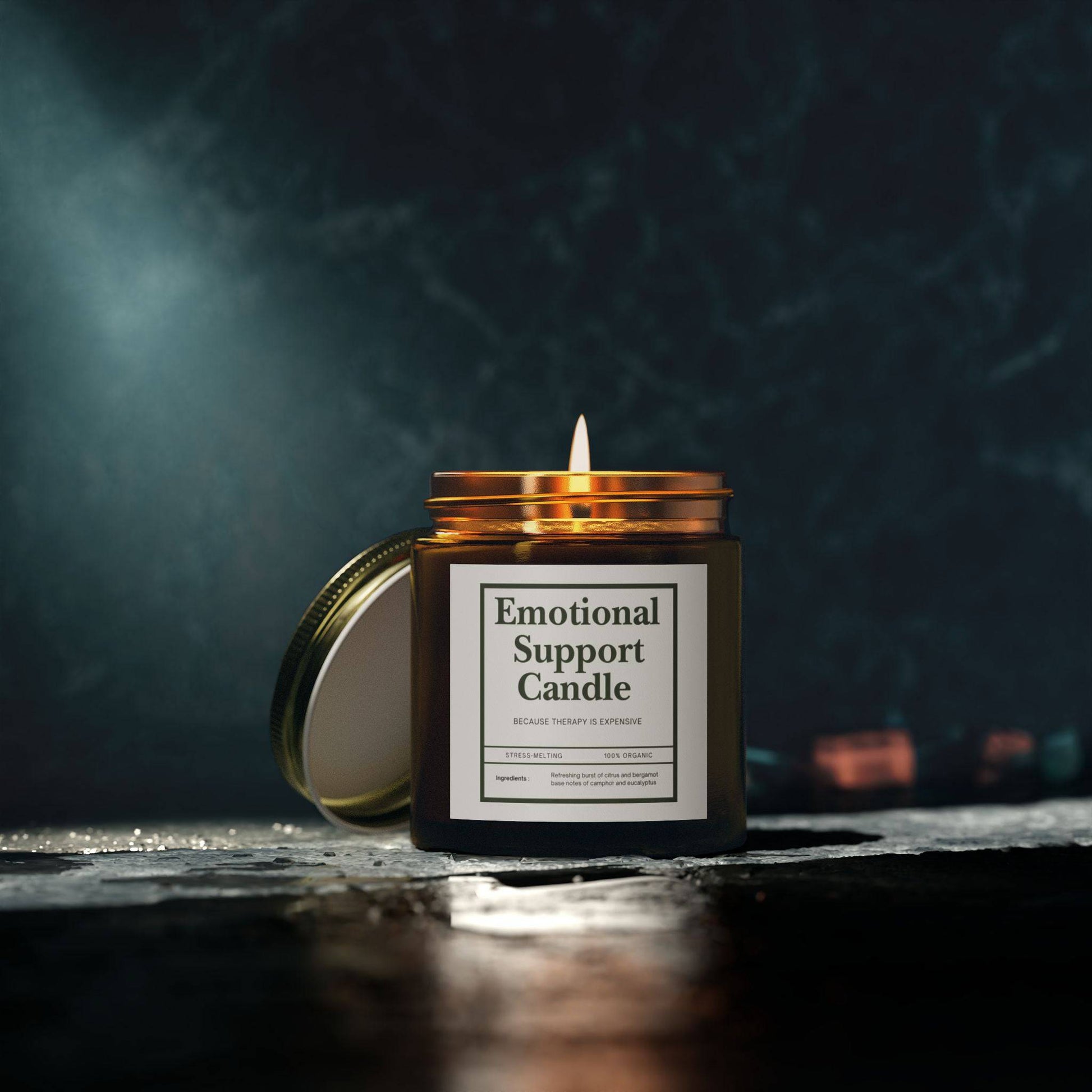 Emotional Support Candle - Organic Coconut Apricot Wax (4oz & 9oz) - Its Fine, I Am Fine