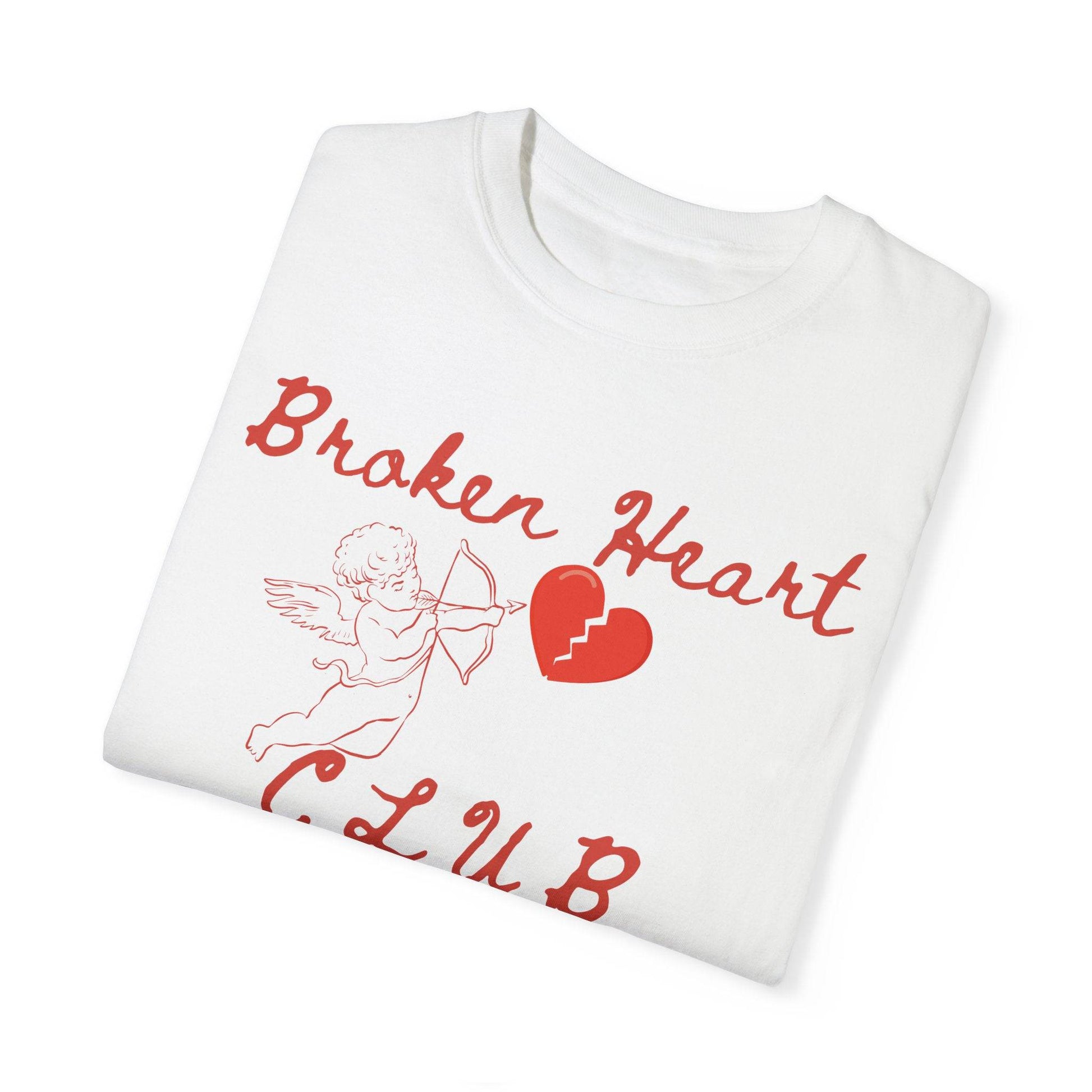 Broken Heart Club T-Shirt, Unisex Casual Tee, Cute Gift for Friends, Valentine's Day Wear, Funny Relationship Shirt - Its Fine, I Am Fine