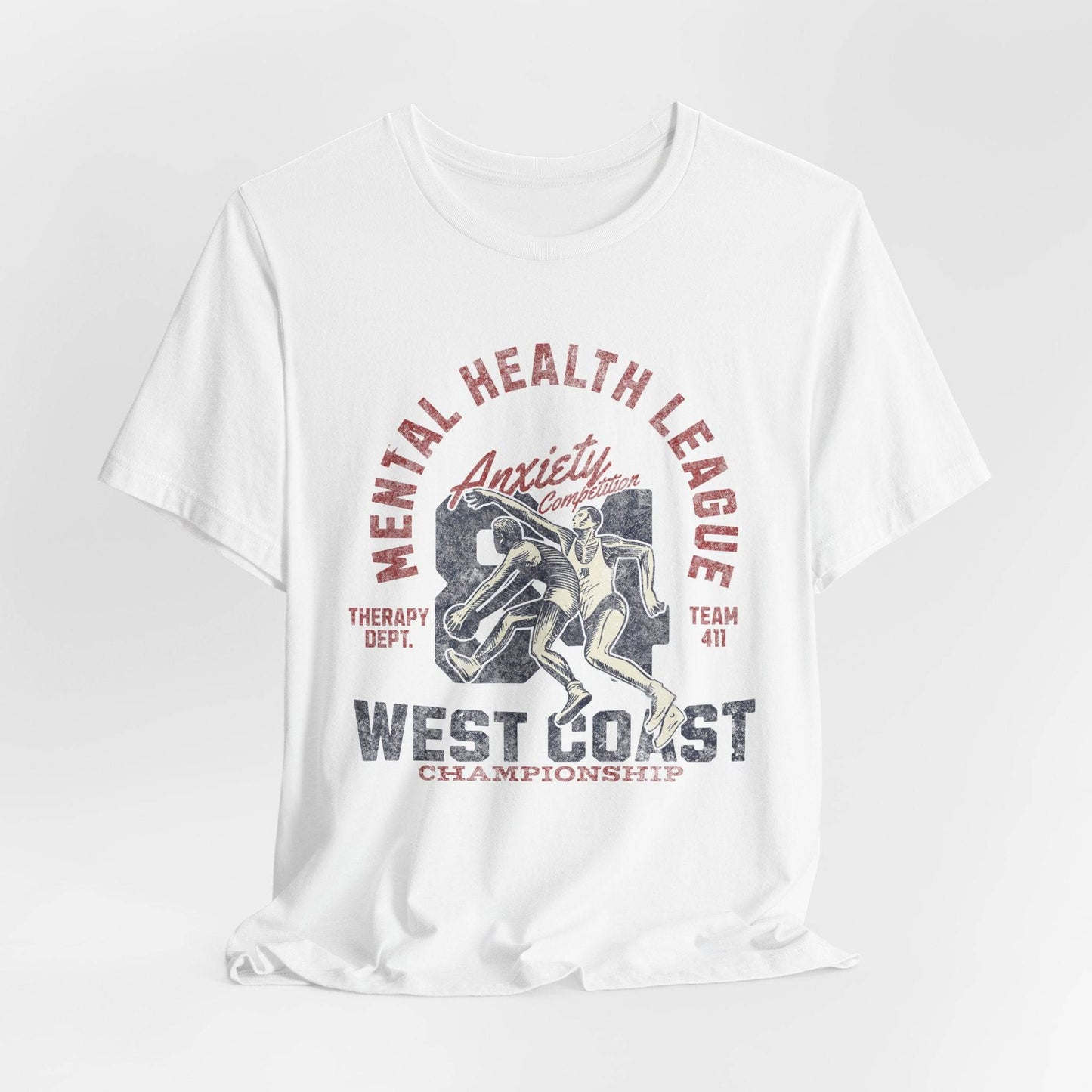 Mental Health League Unisex Tee – Anxiety Therapy Support Shirt - Its Fine, I Am Fine