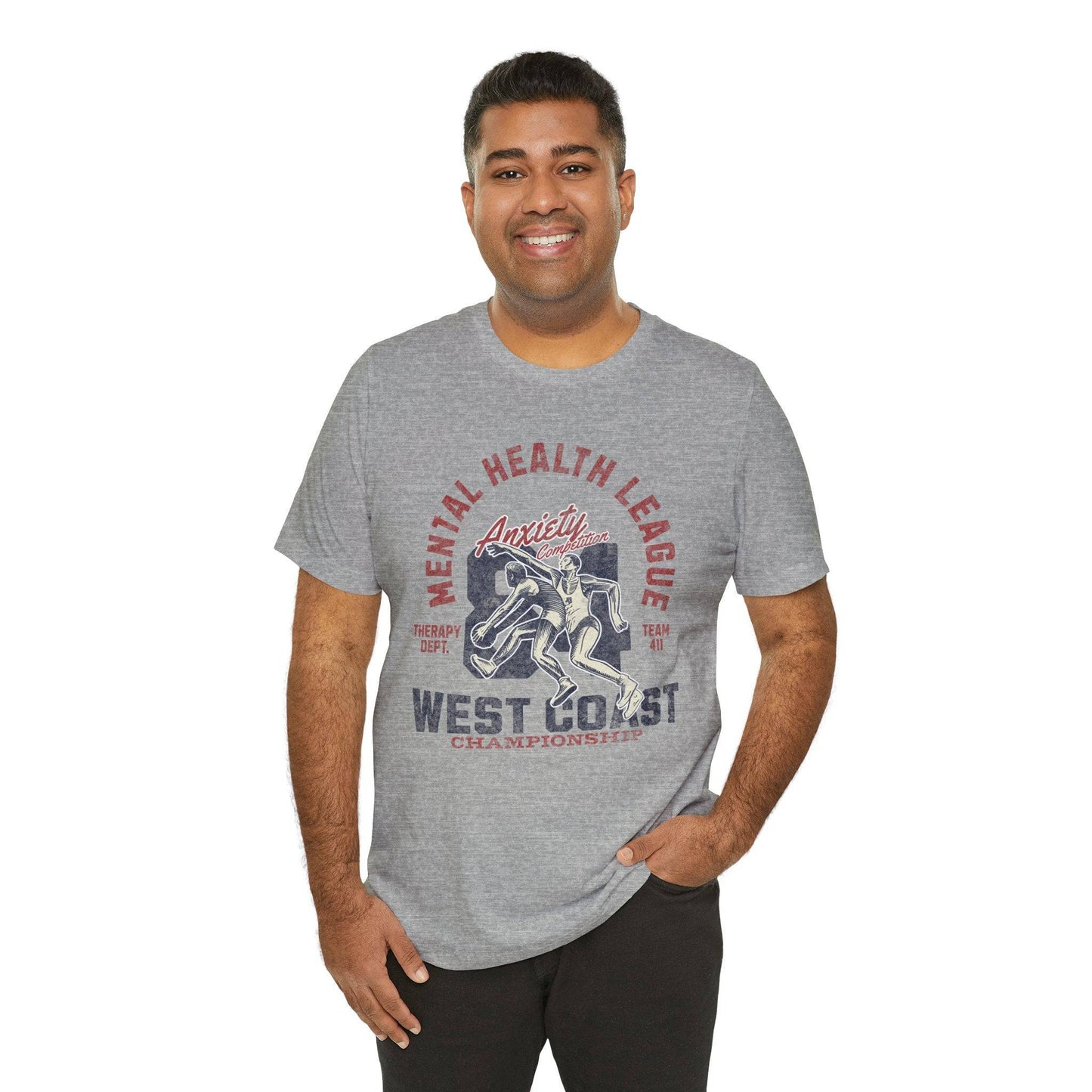 Mental Health League Unisex Tee – Anxiety Therapy Support Shirt - Its Fine, I Am Fine