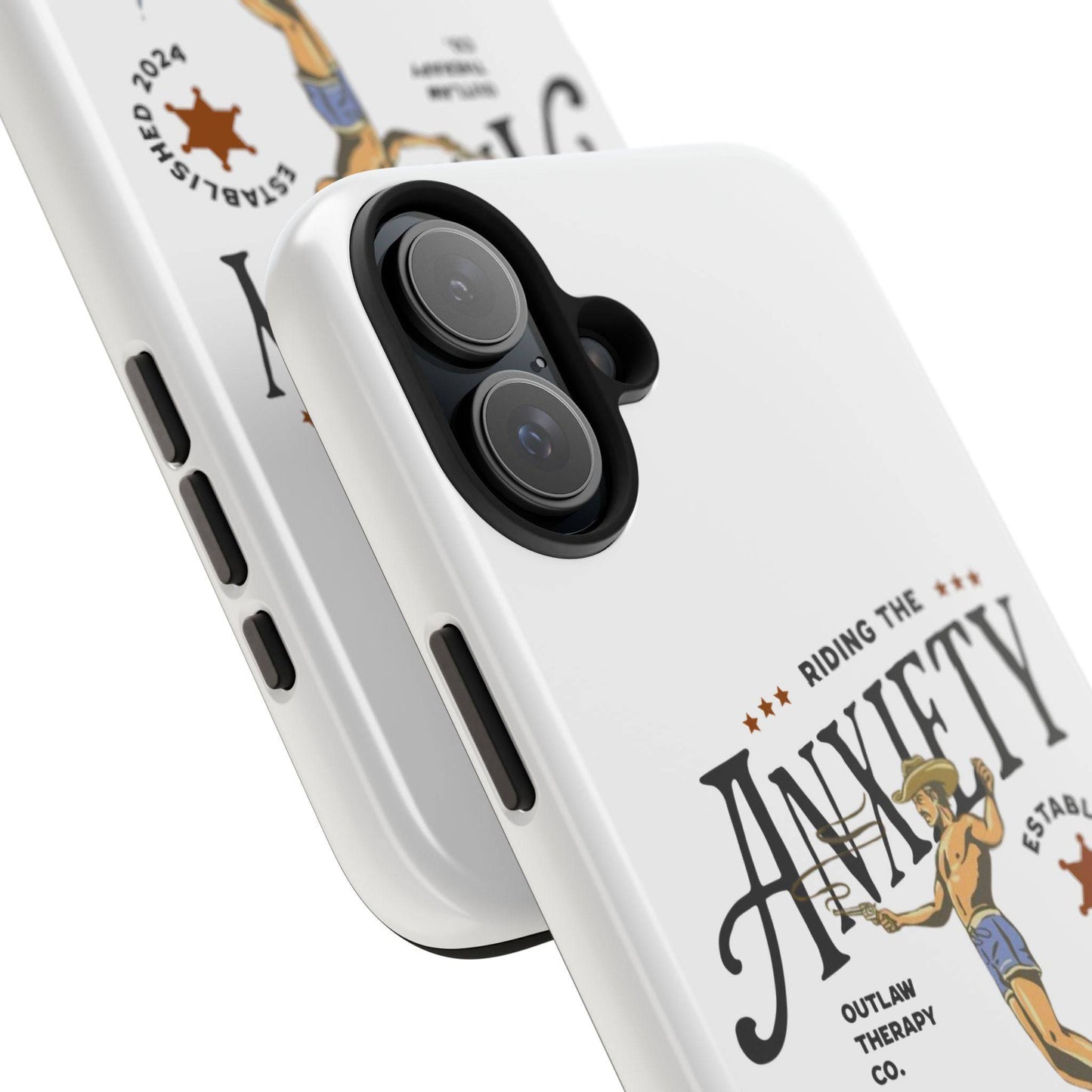 Riding the Anxiety Wave Phone Case - Tough Design for Stress Relief - Its Fine, I Am Fine