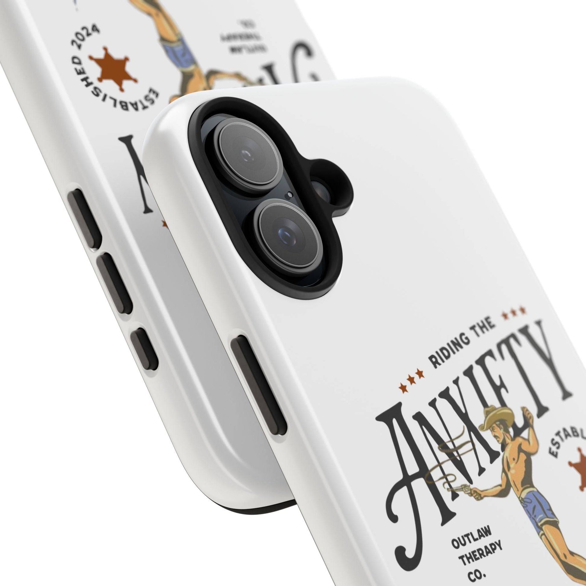 Riding the Anxiety Wave Phone Case - Tough Design for Stress Relief - Its Fine, I Am Fine