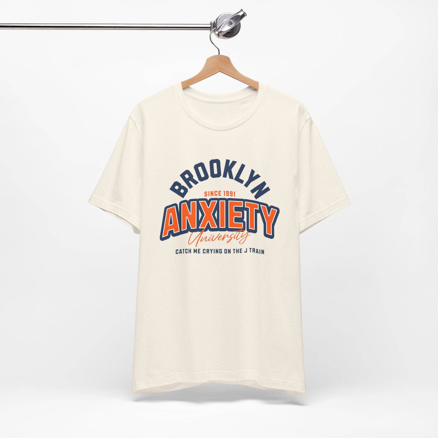 Brooklyn Anxiety University Vintage Unisex T-Shirt – Retro Graphic Tee - Its Fine, I Am Fine