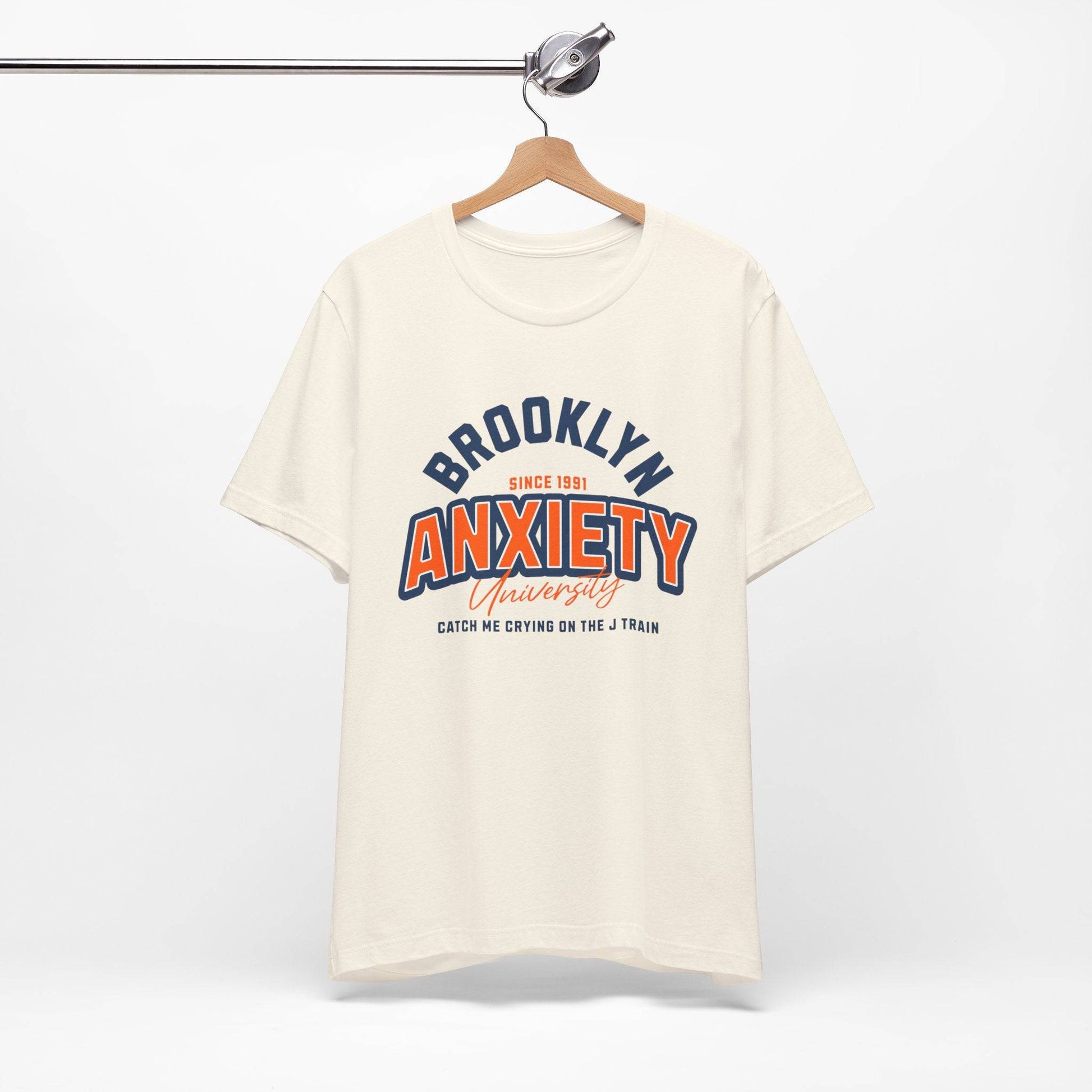 Brooklyn Anxiety University Vintage Unisex T-Shirt – Retro Graphic Tee - Its Fine, I Am Fine