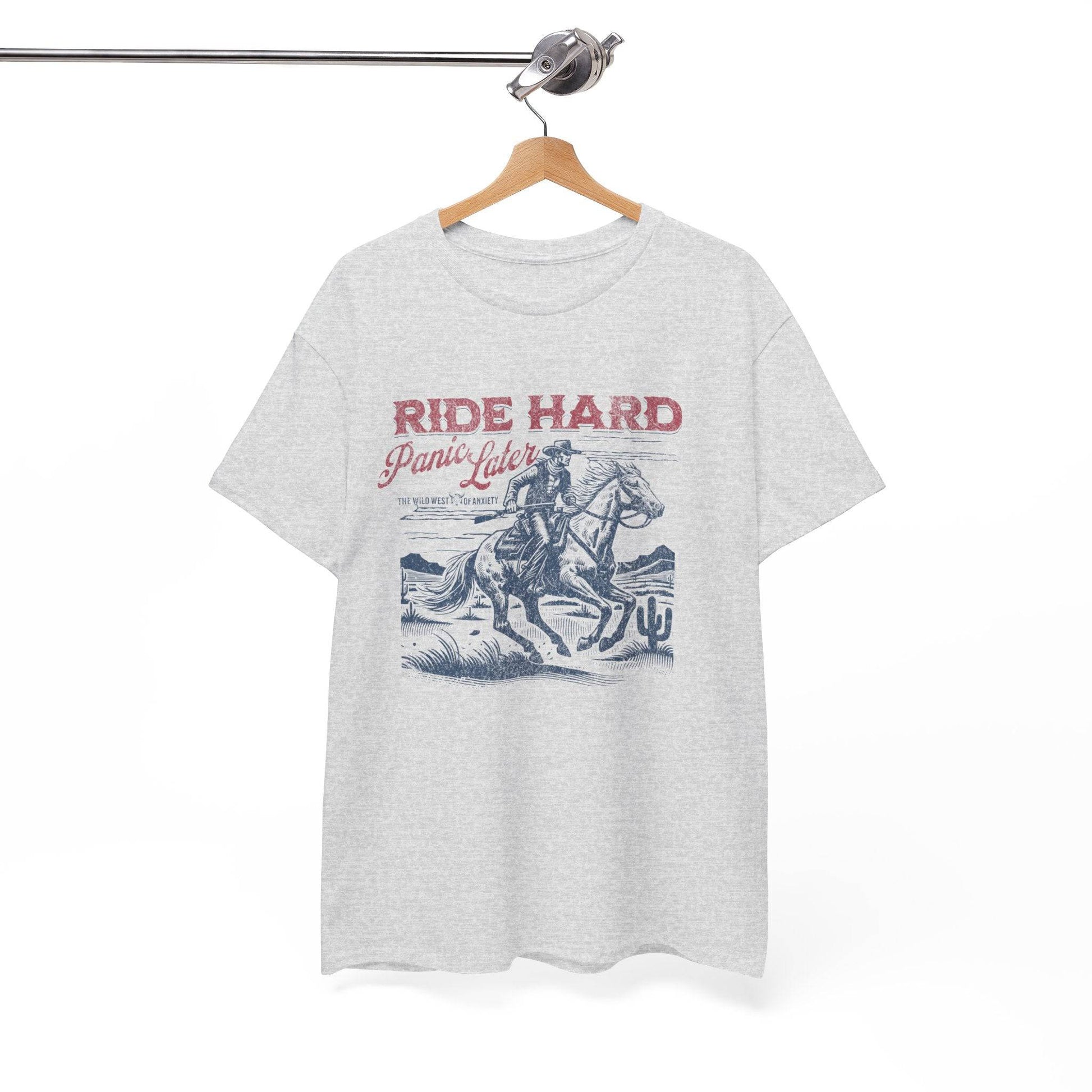 Ride Hard Graphic Tee – Unisex Western Cowboy Shirt for Bold & Free Spirits - Its Fine, I Am Fine