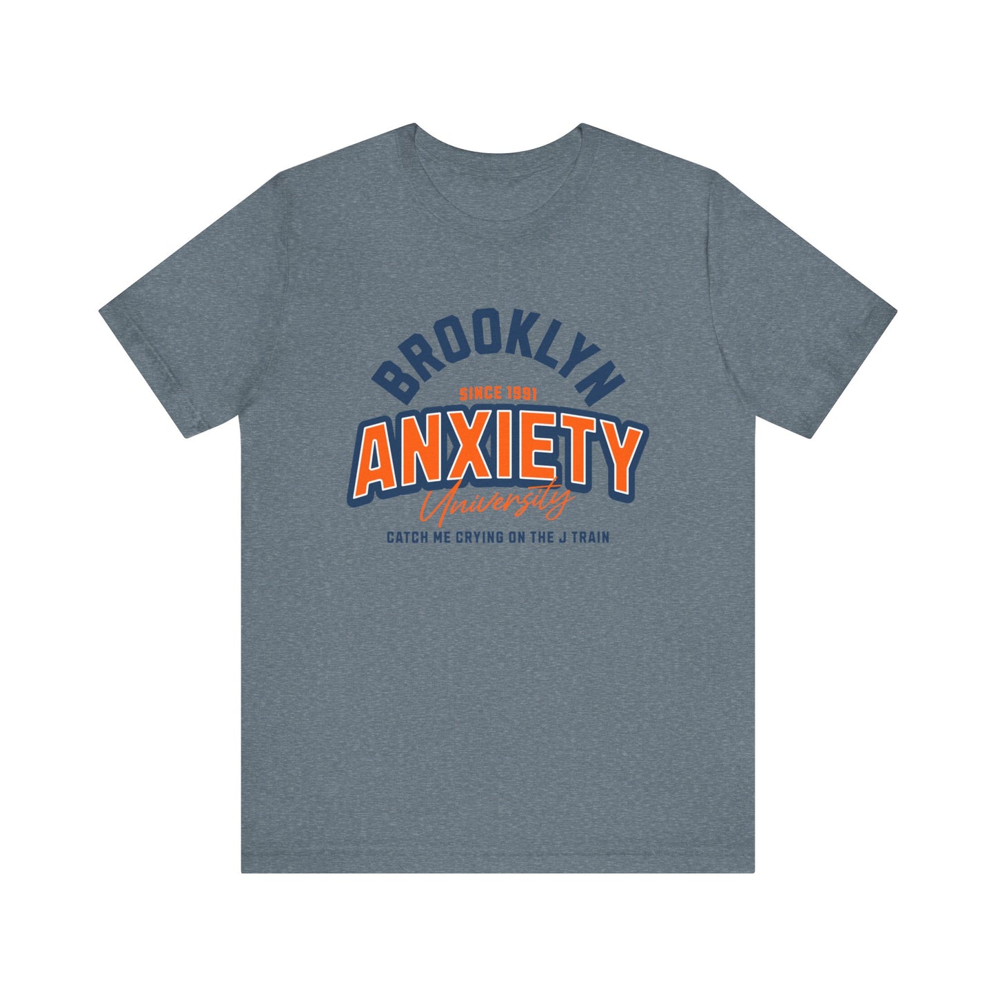 Brooklyn Anxiety University Vintage Unisex T-Shirt – Retro Graphic Tee