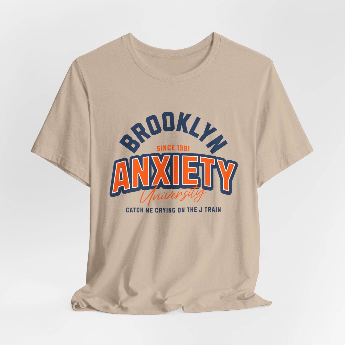 Brooklyn Anxiety University Vintage Unisex T-Shirt – Retro Graphic Tee - Its Fine, I Am Fine