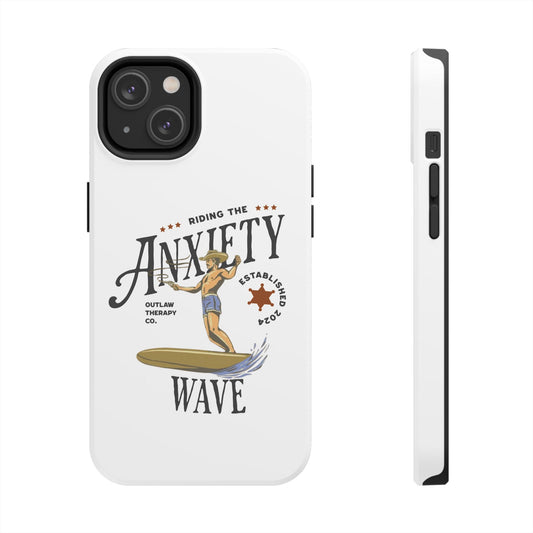 Riding the Anxiety Wave Phone Case - Tough Design for Stress Relief