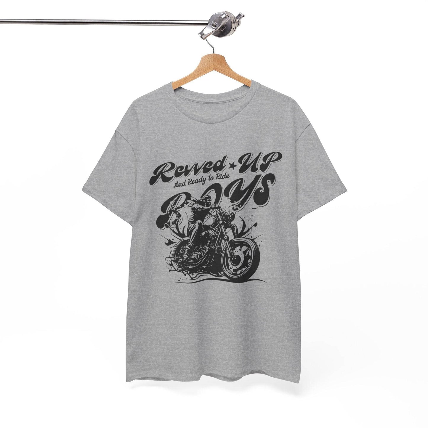 Revv'd Up Motorcycle Tee - Unisex Heavy Cotton Shirt for Riders - Its Fine, I Am Fine