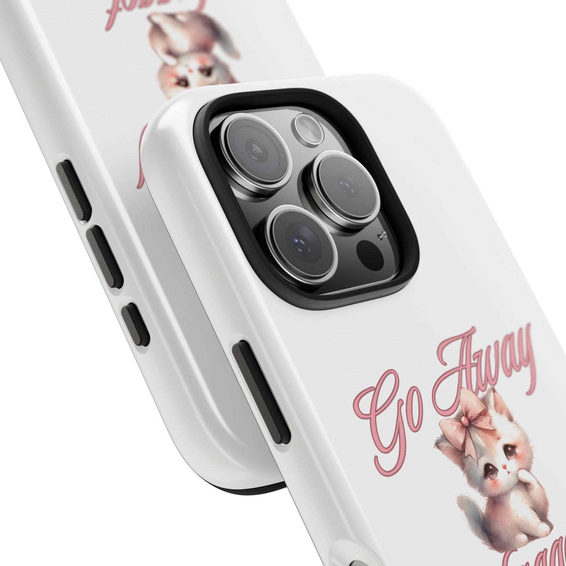 Cute Cat Tough Phone Case - Go Away Design - Its Fine, I Am Fine