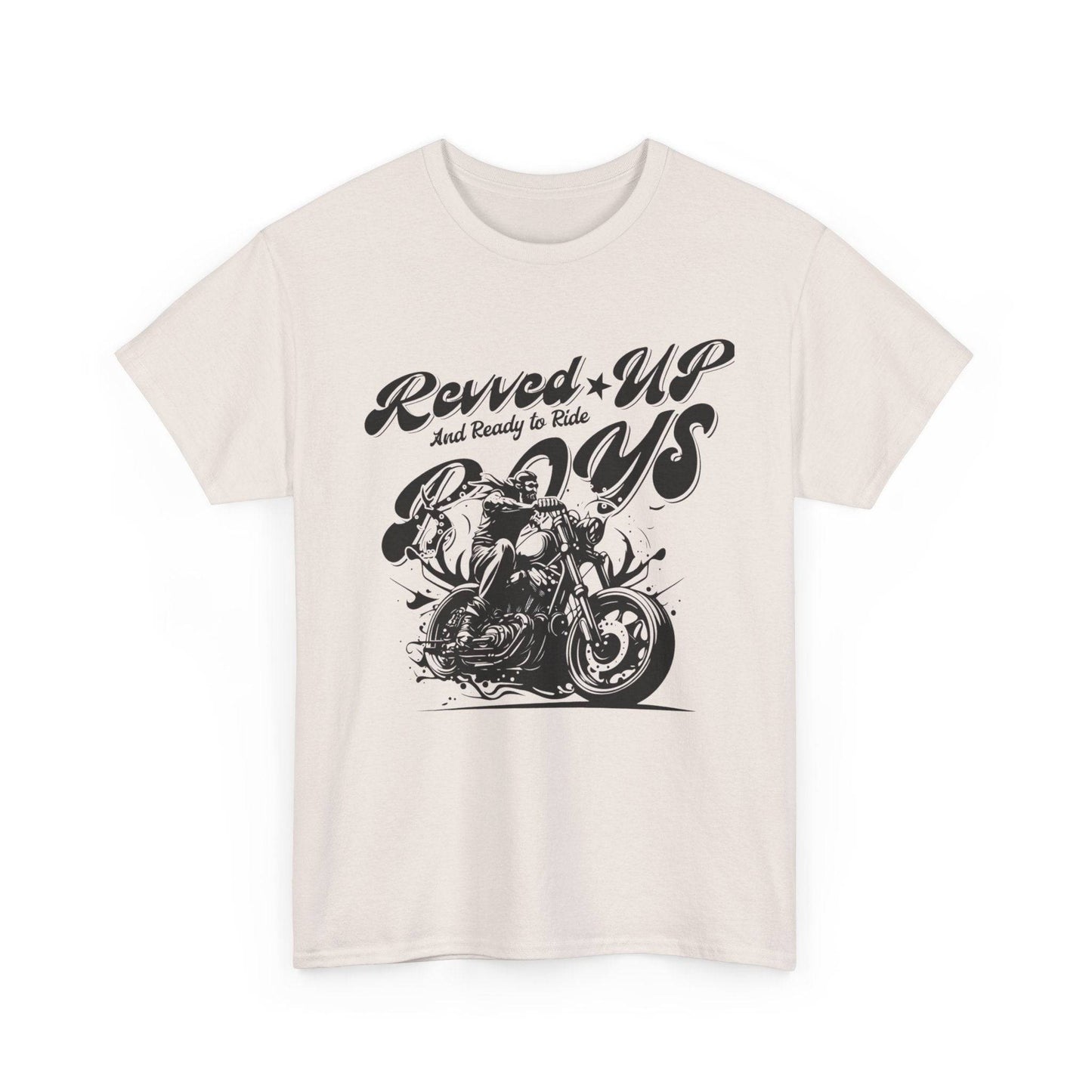 Revv'd Up Motorcycle Tee - Unisex Heavy Cotton Shirt for Riders - Its Fine, I Am Fine