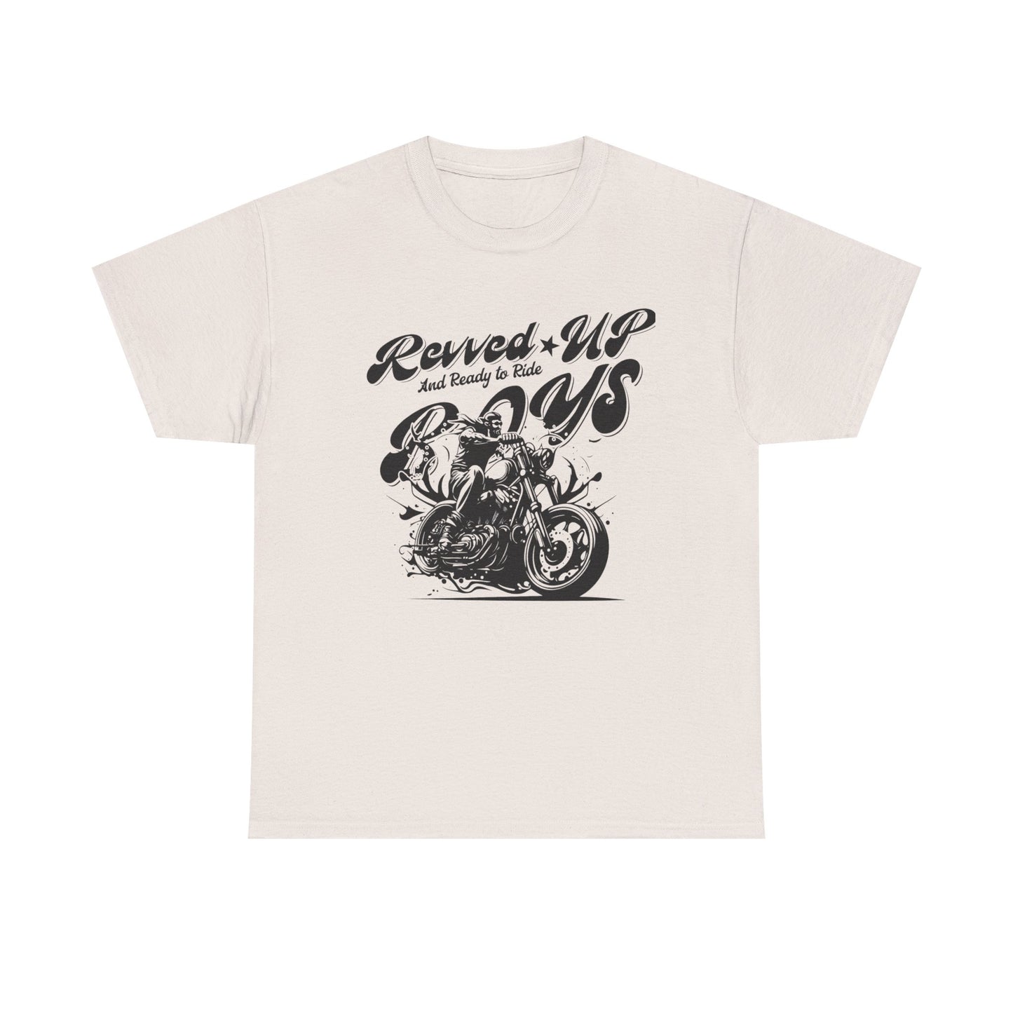 Revv'd Up Motorcycle Tee - Unisex Heavy Cotton Shirt for Riders