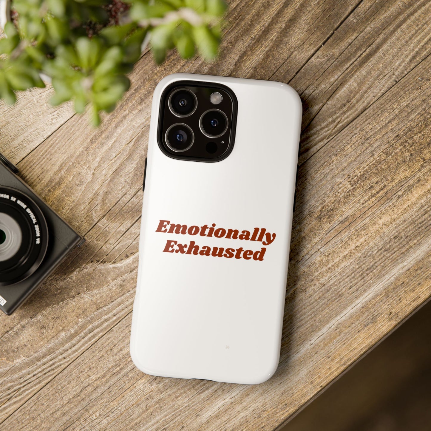 Emotionally Exhausted Phone Case, Tough Cases, Funny Gift, Self-Care Accessory, Smartphone Cover, Stress Relief