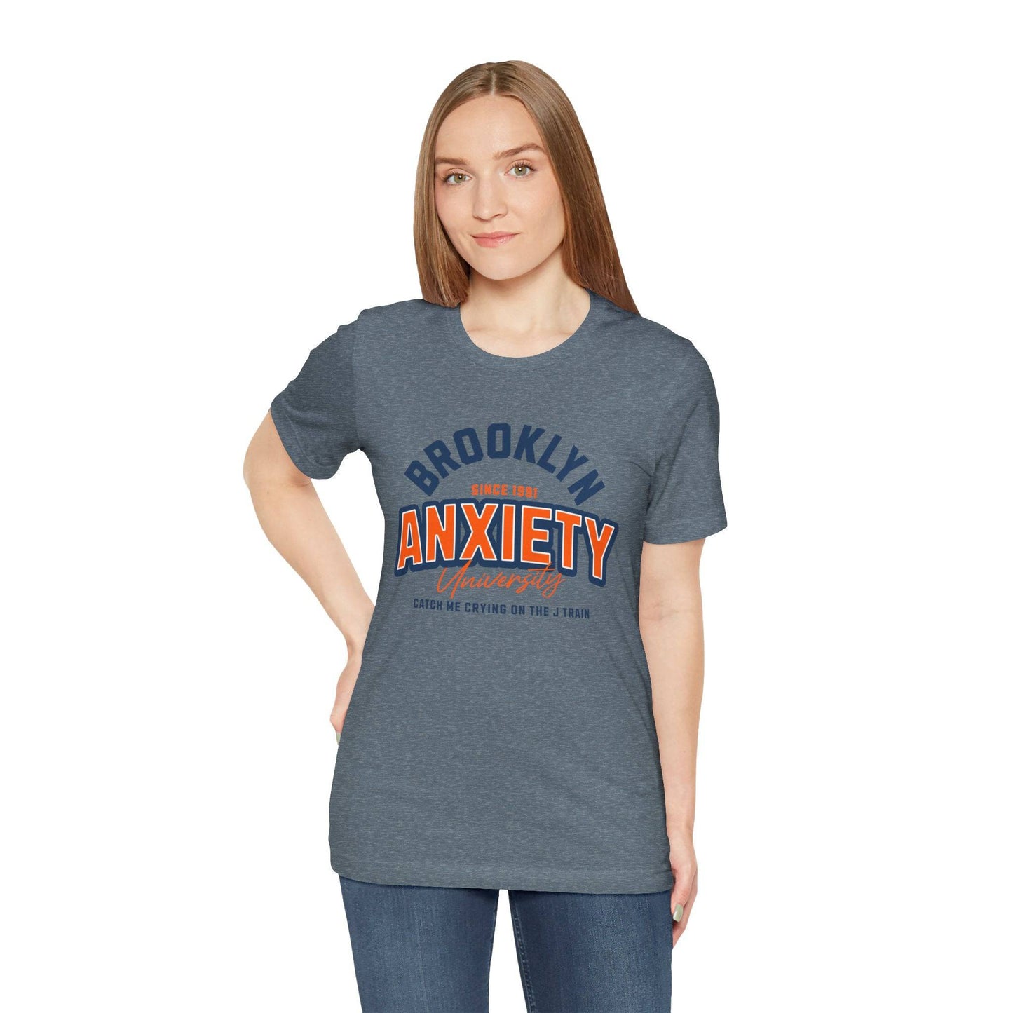 Brooklyn Anxiety University Vintage Unisex T-Shirt – Retro Graphic Tee - Its Fine, I Am Fine