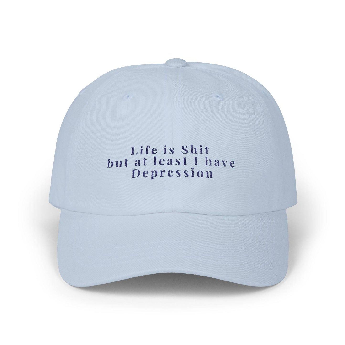 Embroidered Dad Cap, Life is Shit Funny Hat, Gift for Dads, Depression Awareness Dad Hat, Casual Baseball Cap for Men, Mental Health Cap - Its Fine, I Am Fine