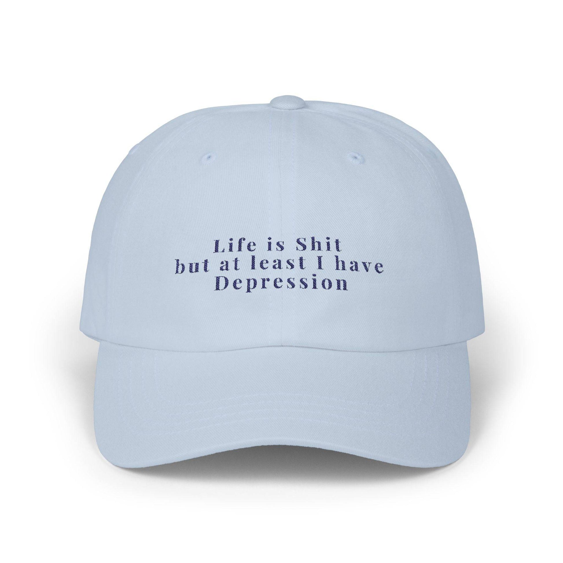 Embroidered Dad Cap, Life is Shit Funny Hat, Gift for Dads, Depression Awareness Dad Hat, Casual Baseball Cap for Men, Mental Health Cap - Its Fine, I Am Fine