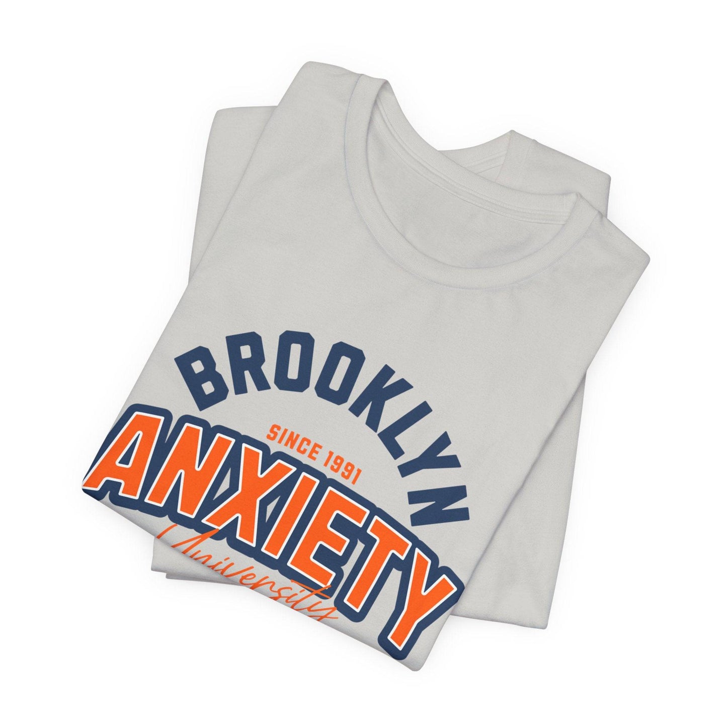Brooklyn Anxiety University Vintage Unisex T-Shirt – Retro Graphic Tee - Its Fine, I Am Fine