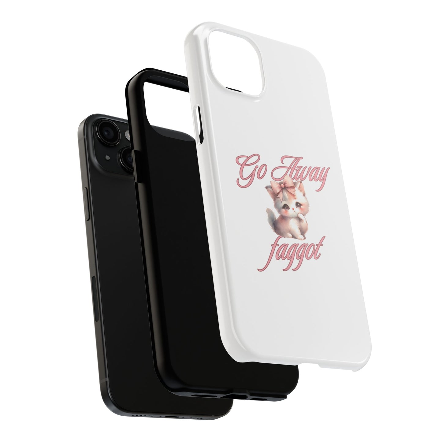 Cute Cat Tough Phone Case - Go Away Design - Its Fine, I Am Fine