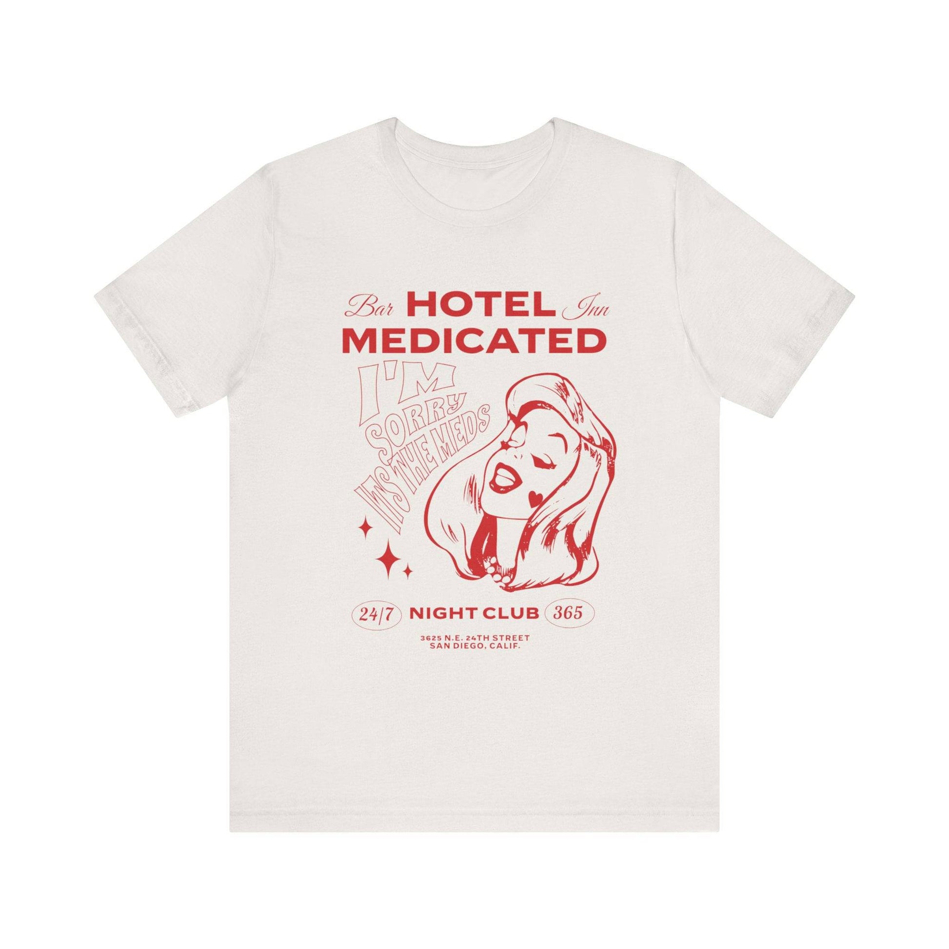 Hotel Medicated Tee, Unisex T-Shirt, Vintage Graphic Tee, Retro T-Shirt, Cool Tee, Funny Shirt - Its Fine, I Am Fine
