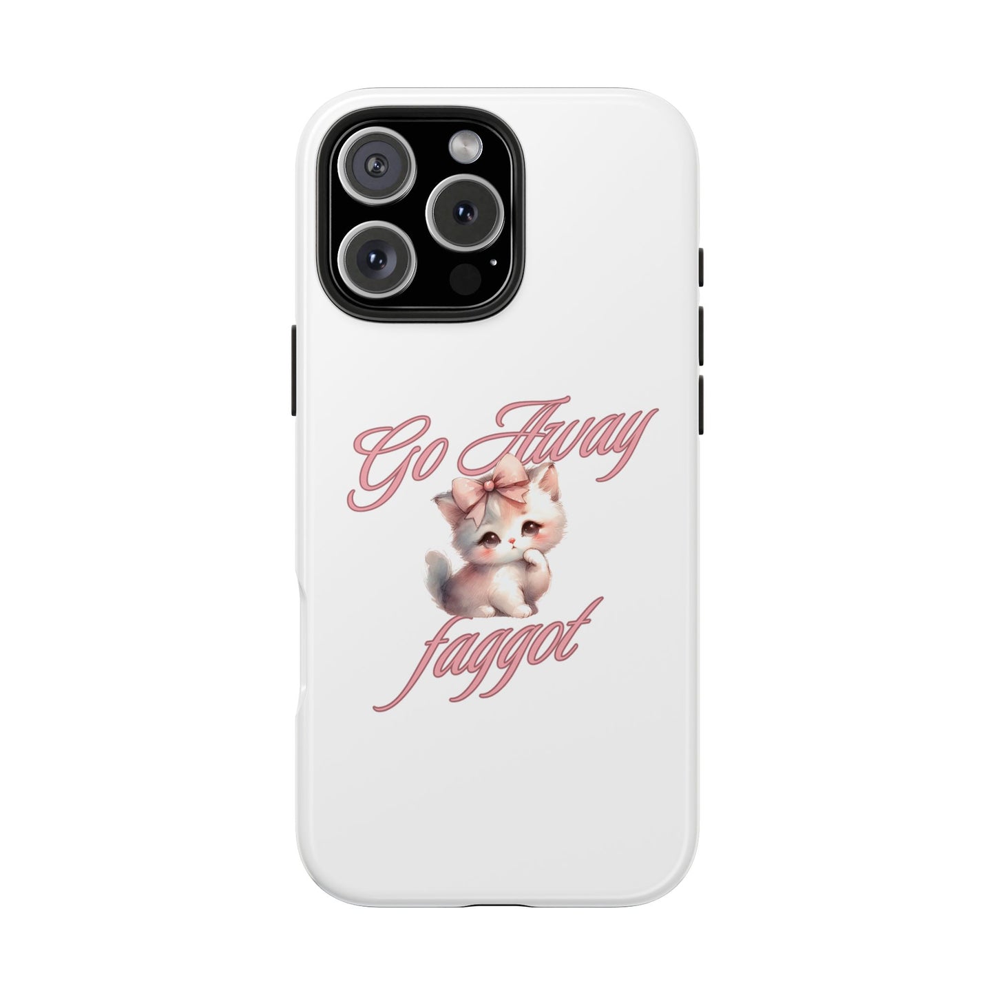 Cute Cat Tough Phone Case - Go Away Design - Its Fine, I Am Fine