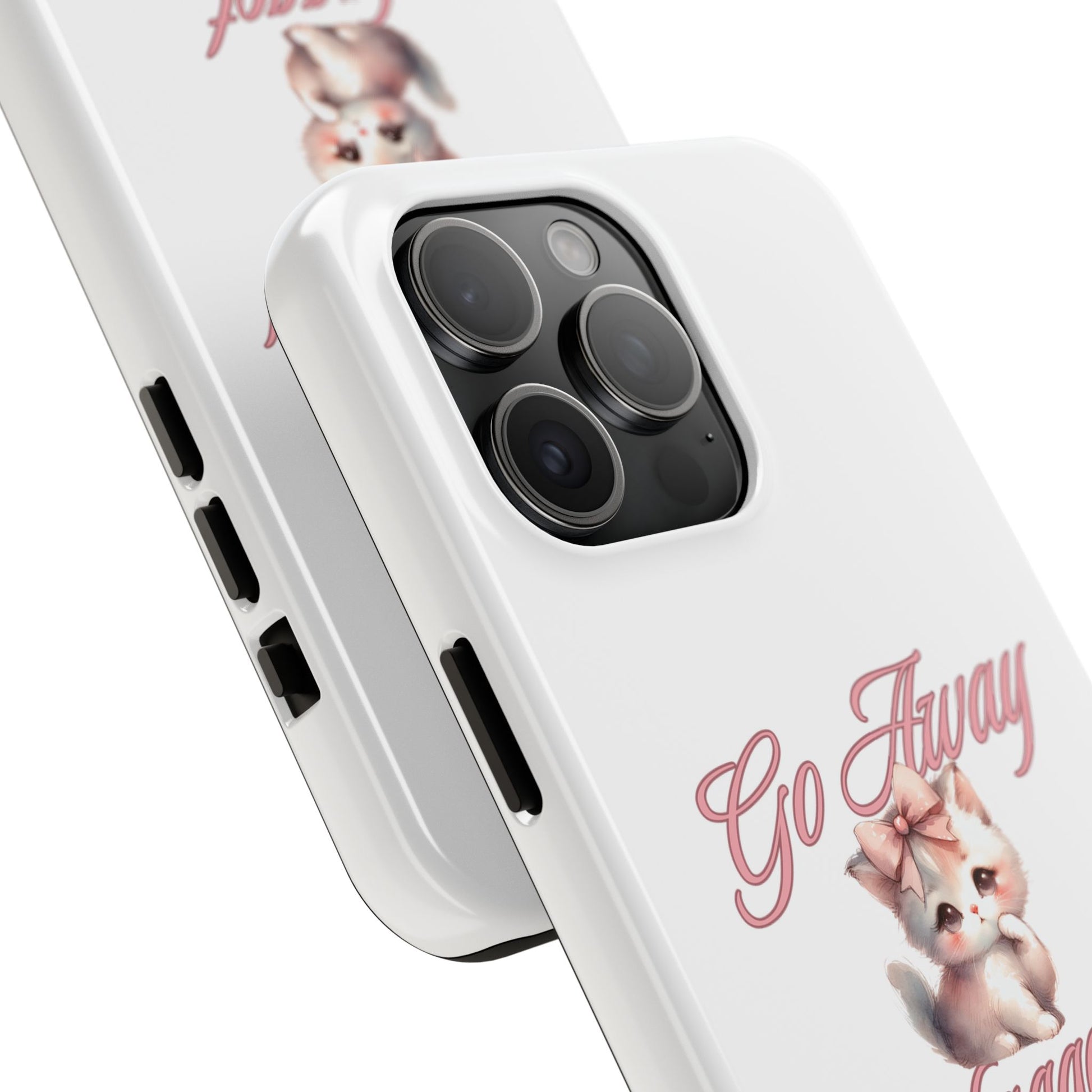 Cute Cat Tough Phone Case - Go Away Design - Its Fine, I Am Fine