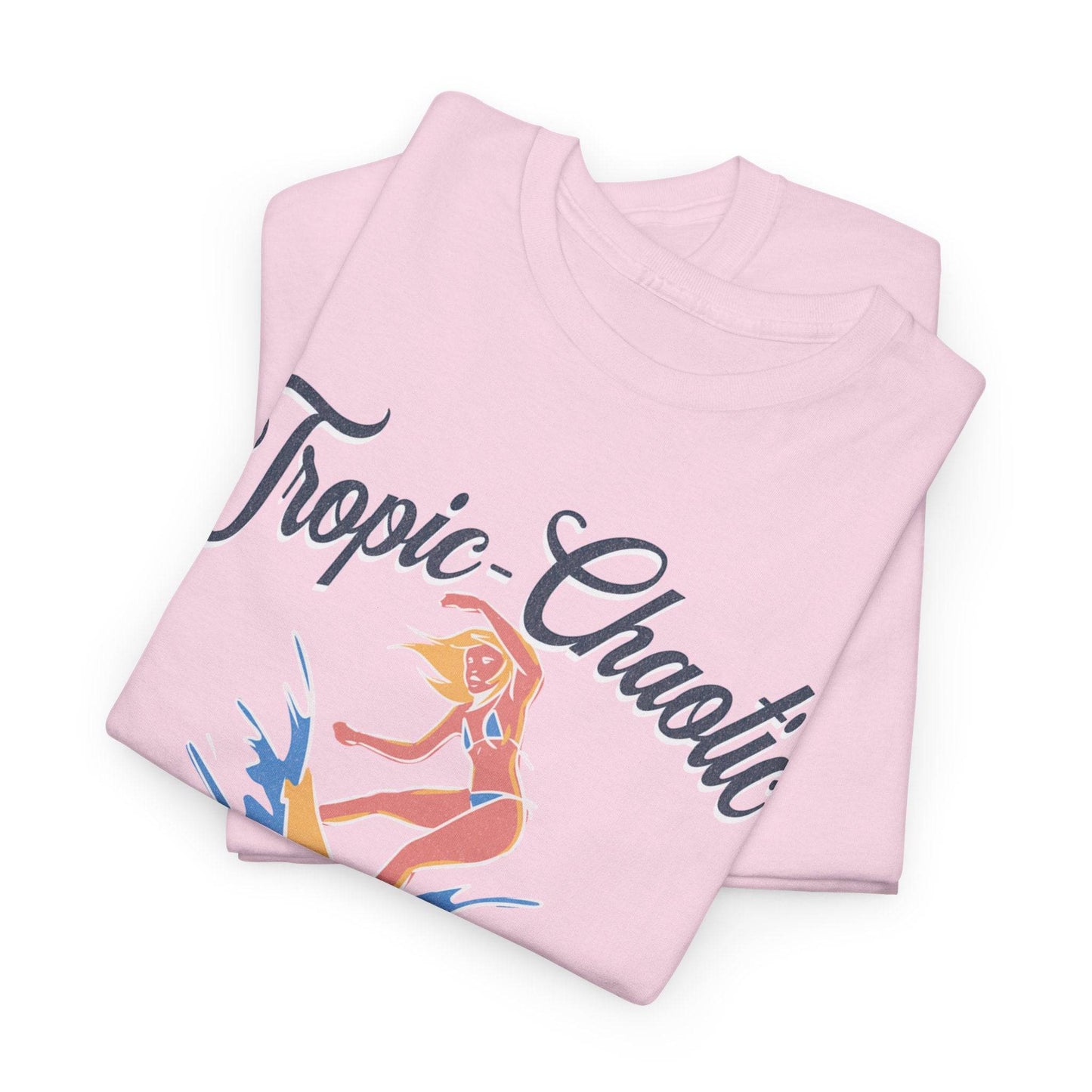 Tropic-Chaotic Vibe Unisex Heavy Cotton Tee – Funny Beach & Mental Health T-Shirt - Its Fine, I Am Fine