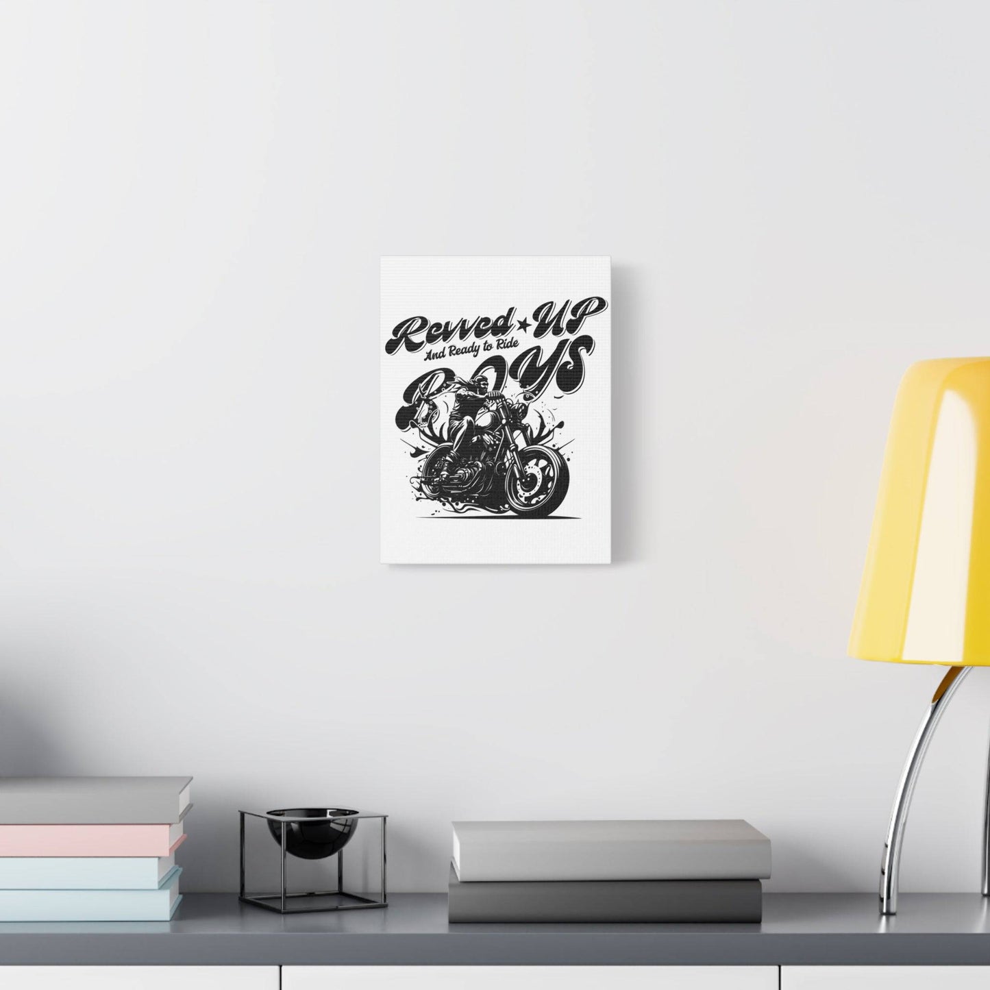 Motorcycle Art Canvas - Revved Up Boys - Biker Wall Decor - Its Fine, I Am Fine