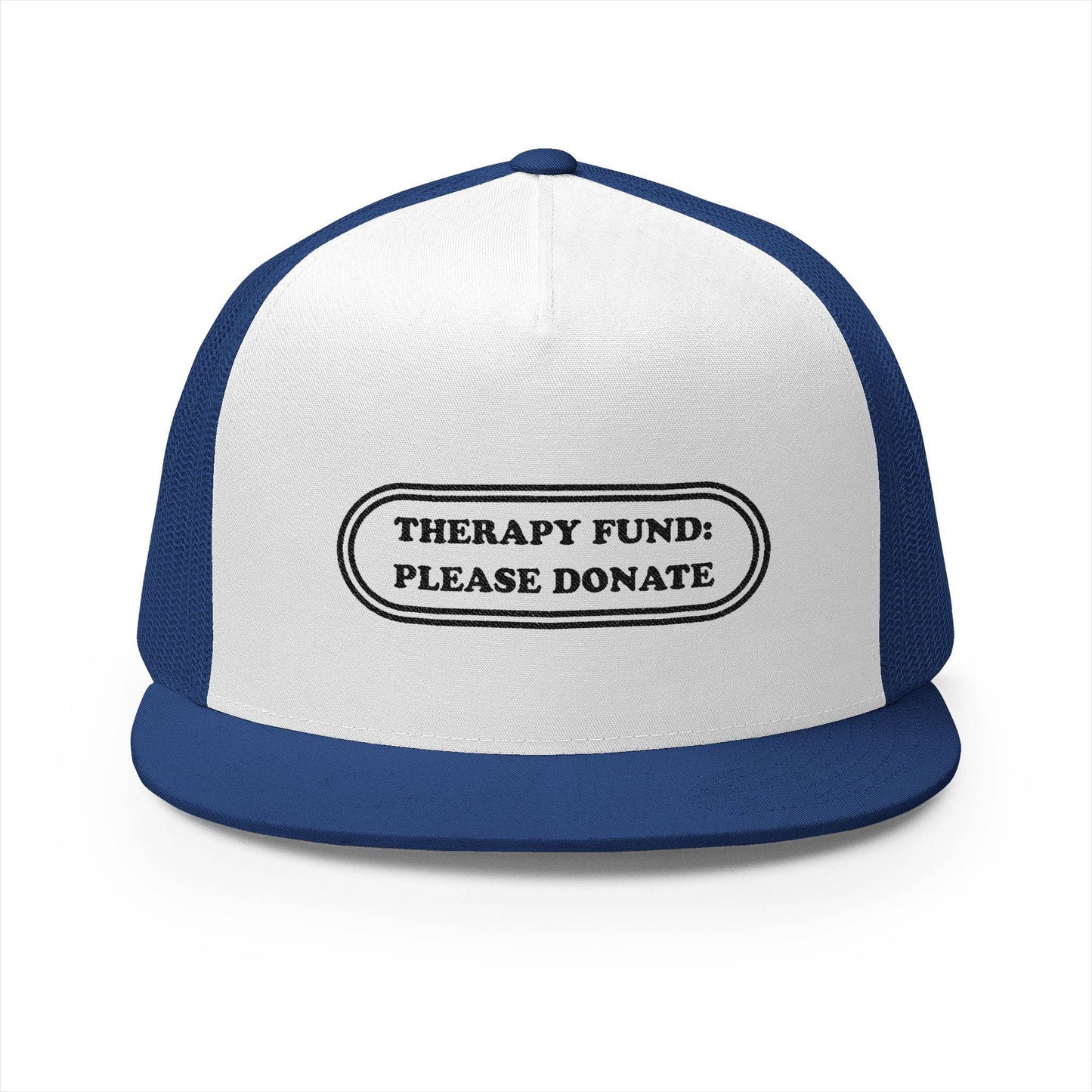 Therapy Fund Trucker Cap - Fun Supportive Embroidered Hat - Its Fine, I Am Fine