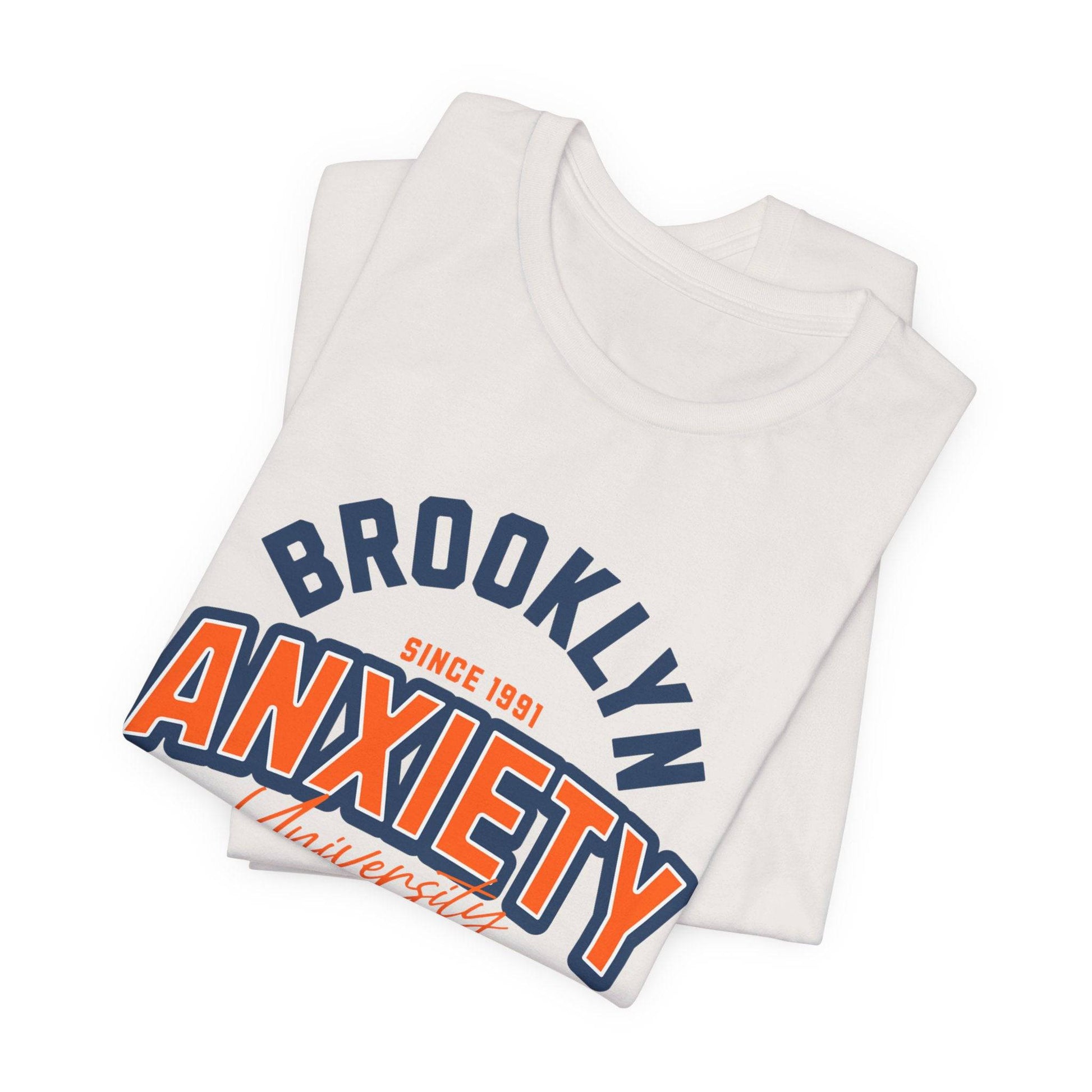 Brooklyn Anxiety University Vintage Unisex T-Shirt – Retro Graphic Tee - Its Fine, I Am Fine