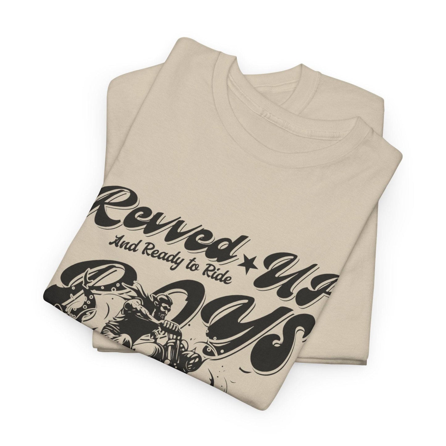 Revv'd Up Motorcycle Tee - Unisex Heavy Cotton Shirt for Riders - Its Fine, I Am Fine