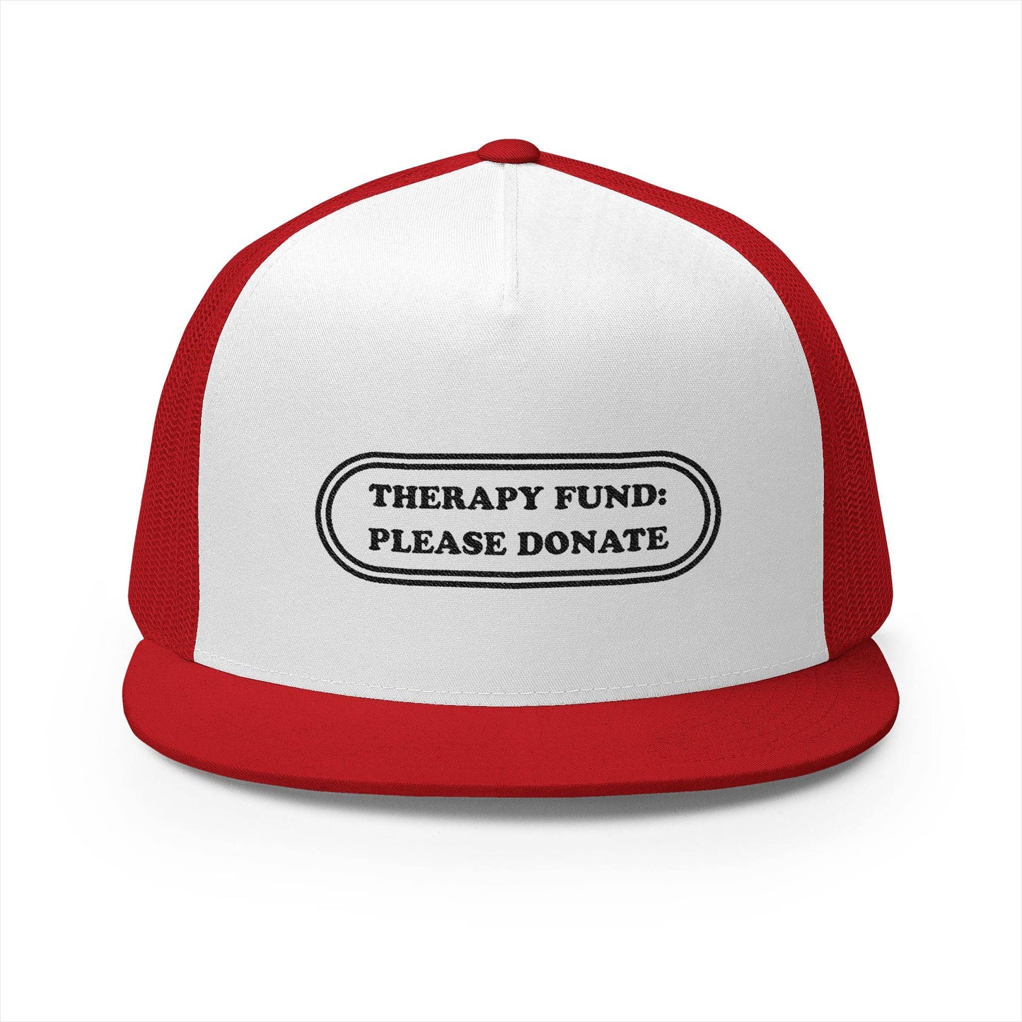Therapy Fund Trucker Cap - Fun Supportive Embroidered Hat - Its Fine, I Am Fine